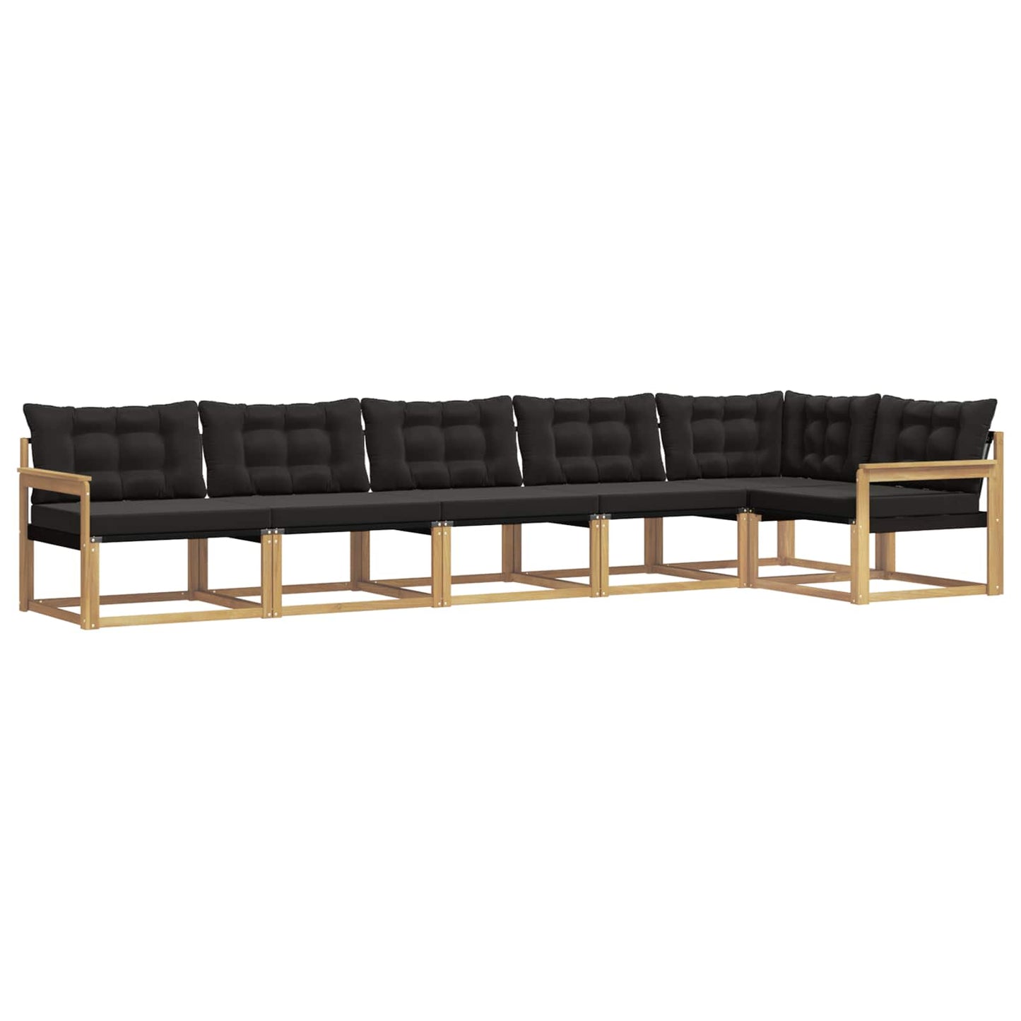 Outdoor-Sofagarnitur mit Kissen 6 pcs Weiß und Schwarz