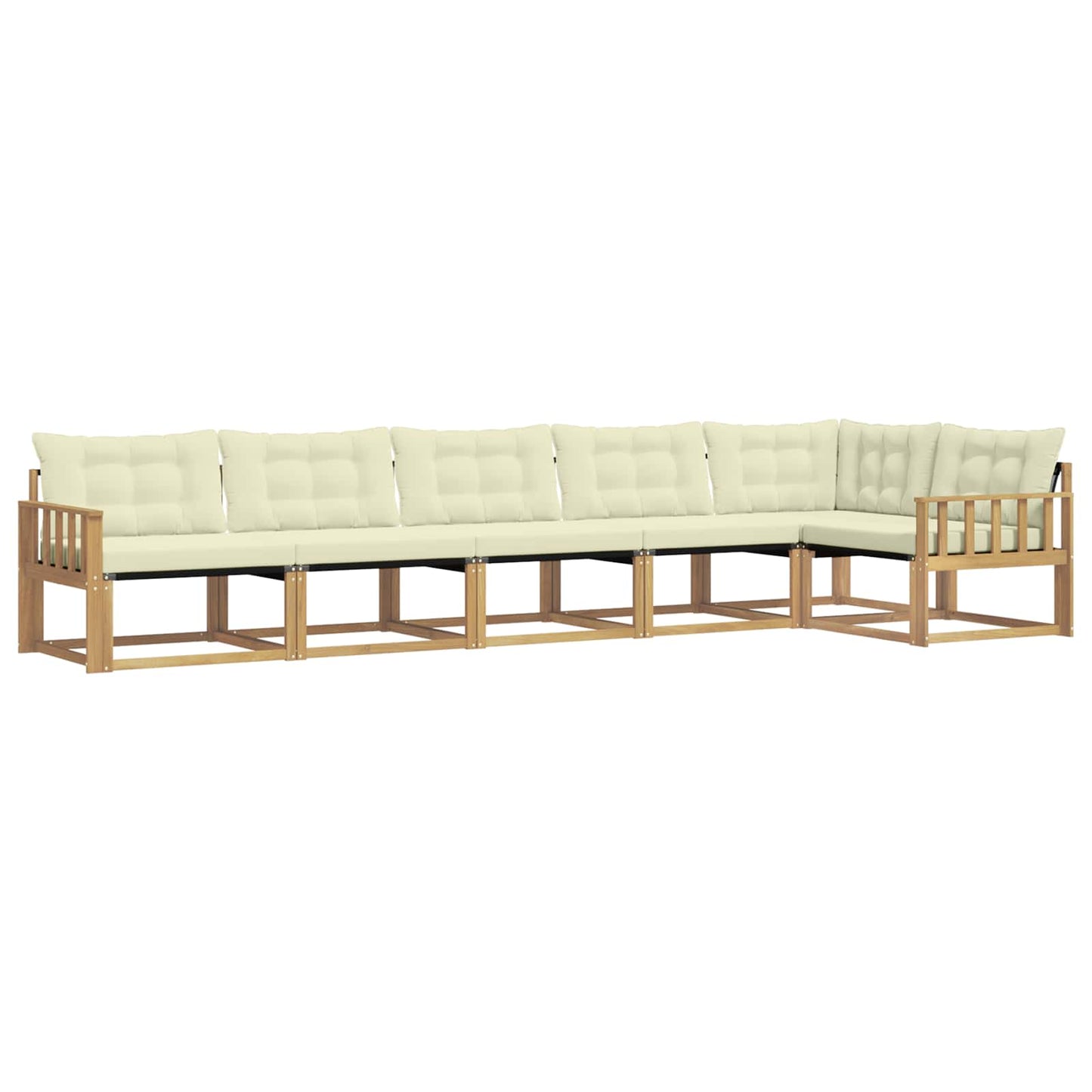 Outdoor-Sofagarnitur mit Kissen 6 pcs Weiß und Creme