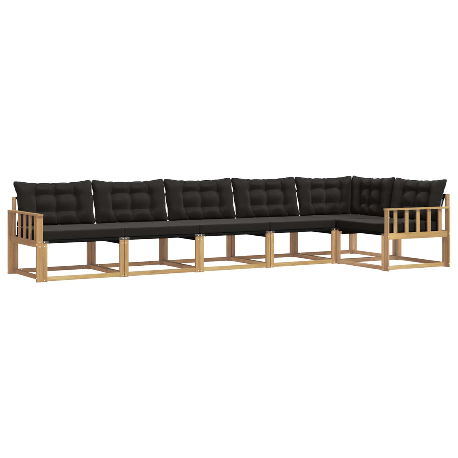 Outdoor-Sofagarnitur mit Kissen 6 pcs Weiß und Schwarz