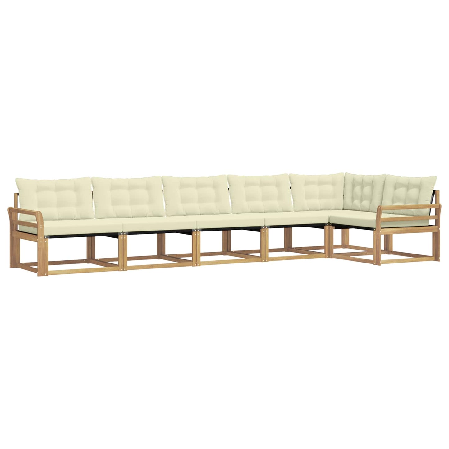 Outdoor-Sofagarnitur mit Kissen 6 pcs Weiß und Creme