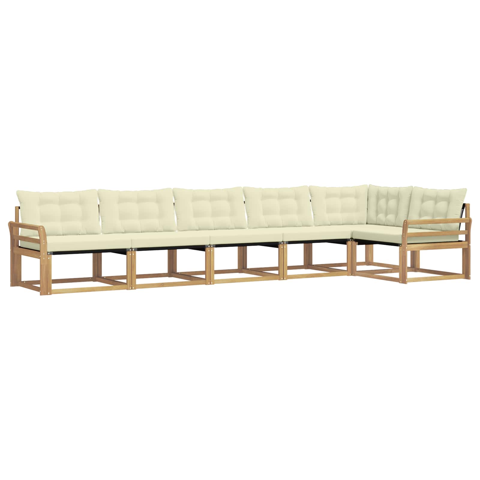 Outdoor-Sofagarnitur mit Kissen 6 pcs Weiß und Creme