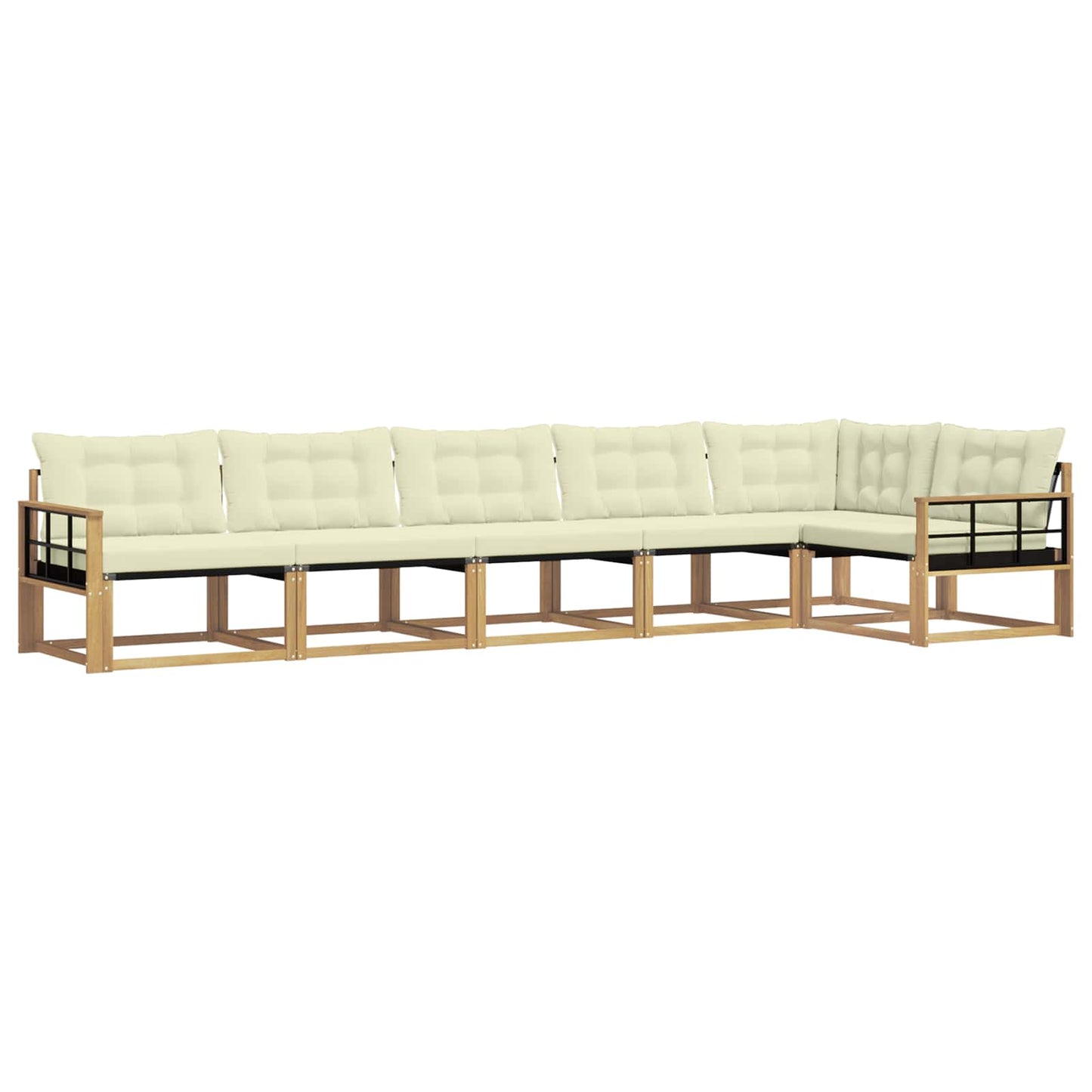 Outdoor-Sofagarnitur mit Kissen 6 pcs Weiß und Creme
