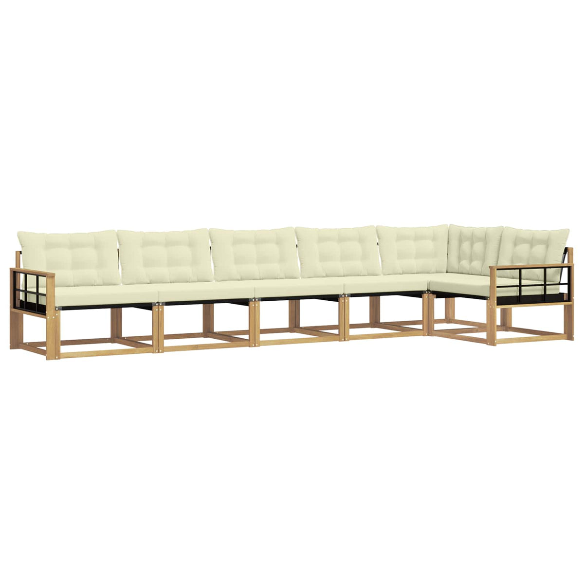 Outdoor-Sofagarnitur 6 stk. Weiß und Creme