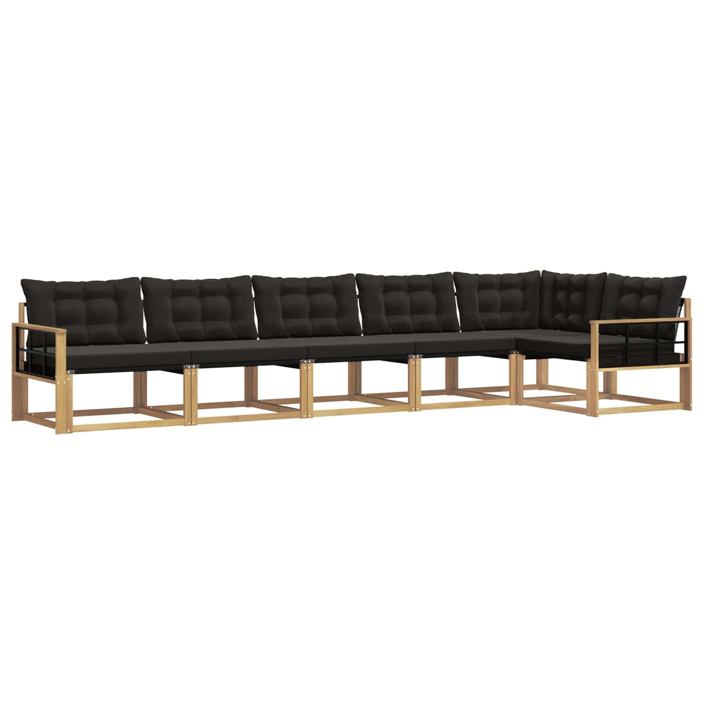Outdoor-Sofagarnitur mit Kissen 6 pcs Weiß und Schwarz