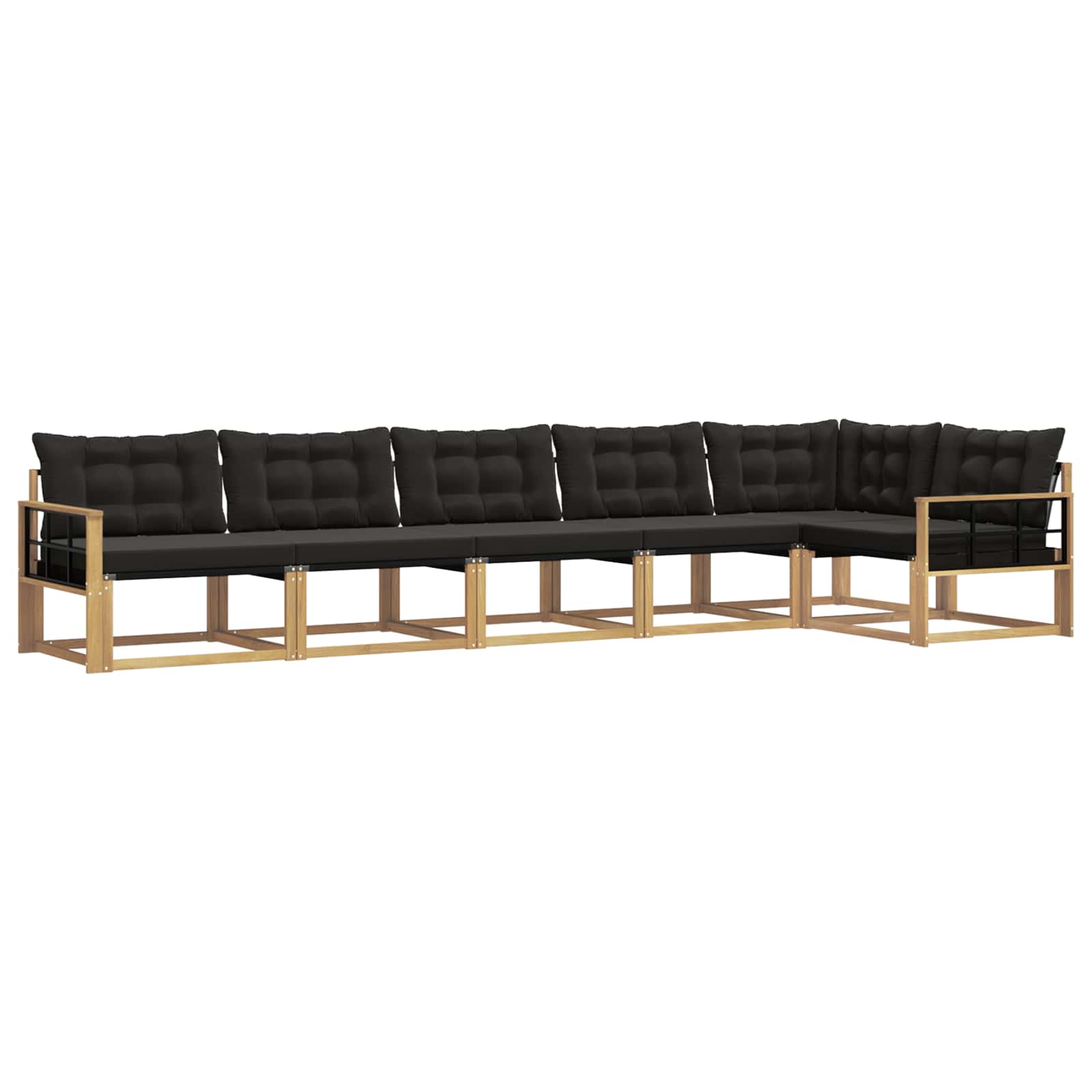 Outdoor-Sofagarnitur mit Kissen 6 pcs Weiß und Schwarz