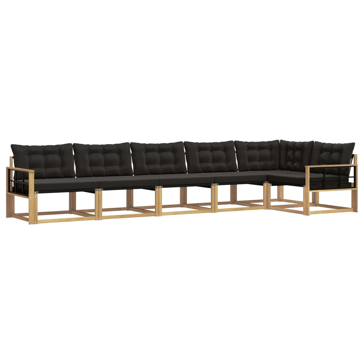 Outdoor-Sofagarnitur 6 stk. Weiß und Schwarz