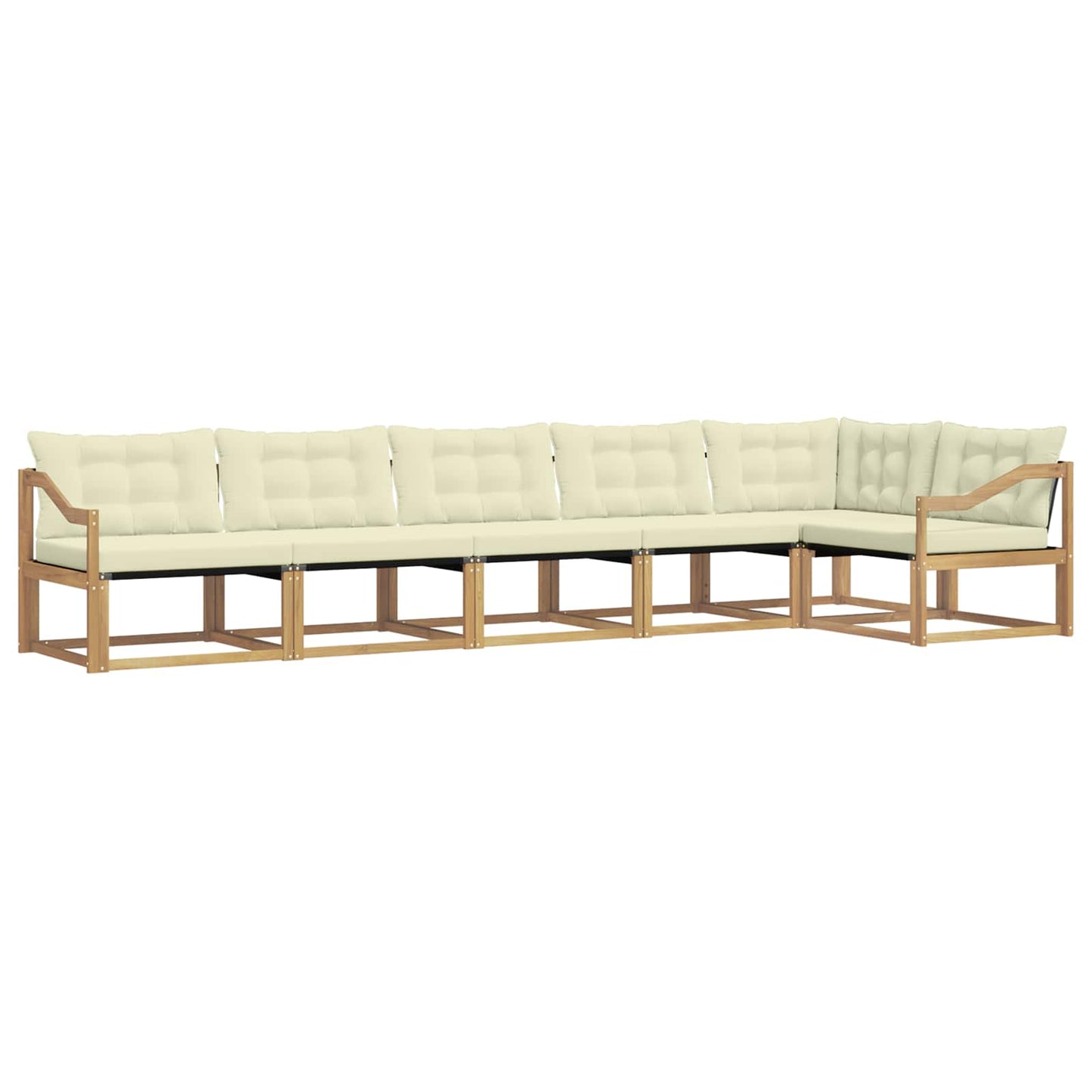Outdoor-Sofagarnitur mit Kissen 6 pcs Weiß und Creme