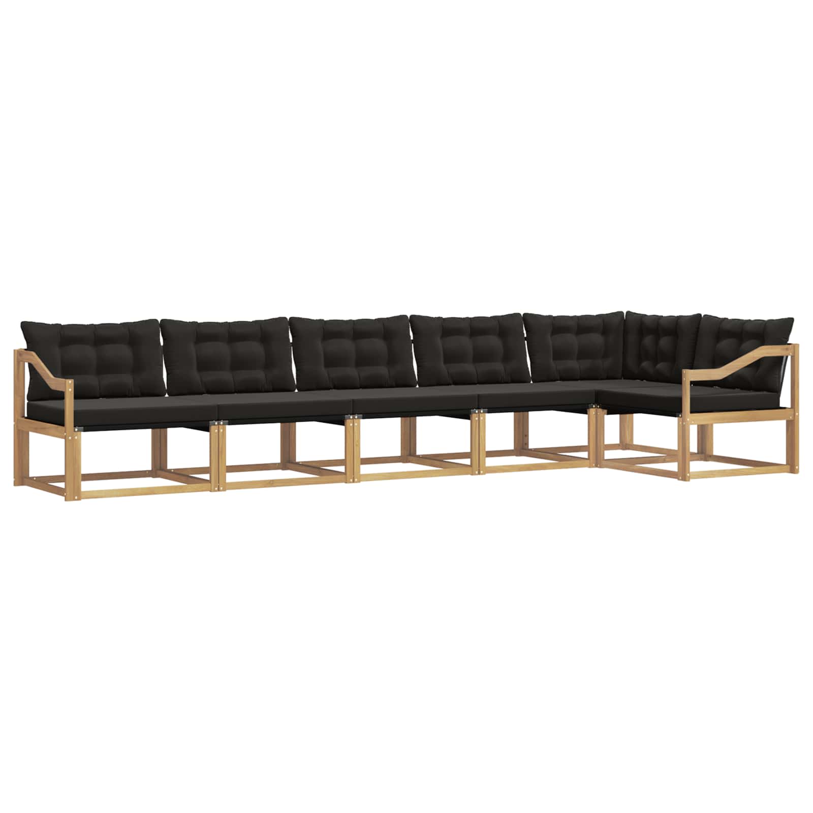 Outdoor-Sofagarnitur mit Kissen 6 pcs Weiß und Schwarz
