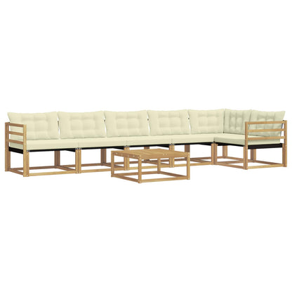 Outdoor-Sofagarnitur 7 stk. Weiß und Creme