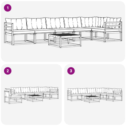 Outdoor-Sofagarnitur 7 stk. Weiß und Creme