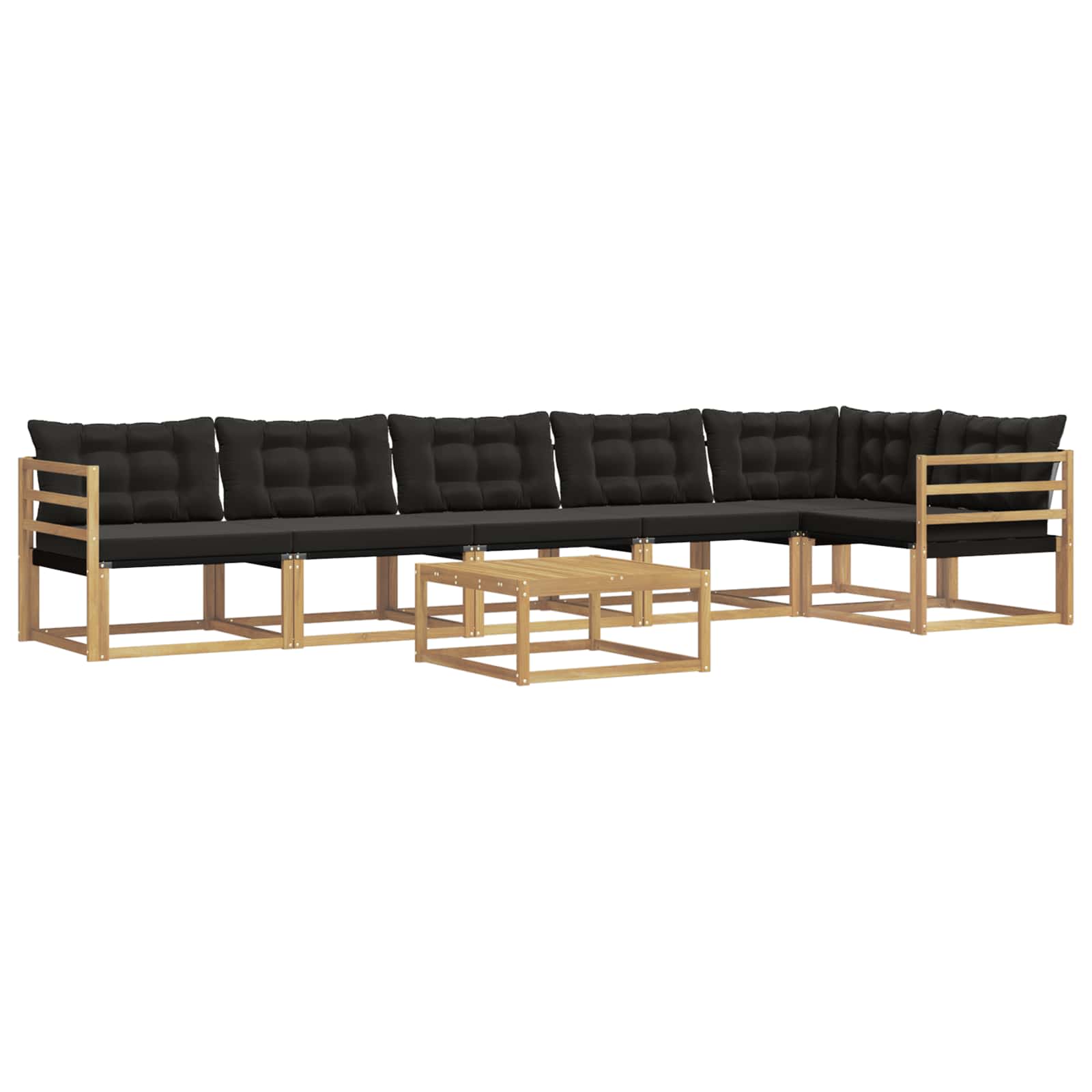 Outdoor-Sofagarnitur 7 pcs Weiß und Schwarz 79 x 79 x 37 cm