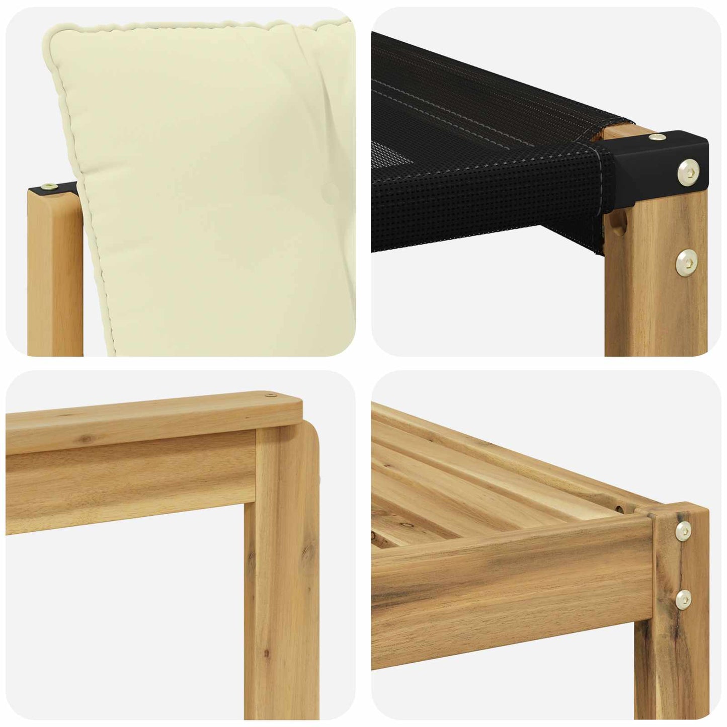 Outdoor-Sofagarnitur 7 pcs Weiß und Creme 79 x 79 x 37 cm