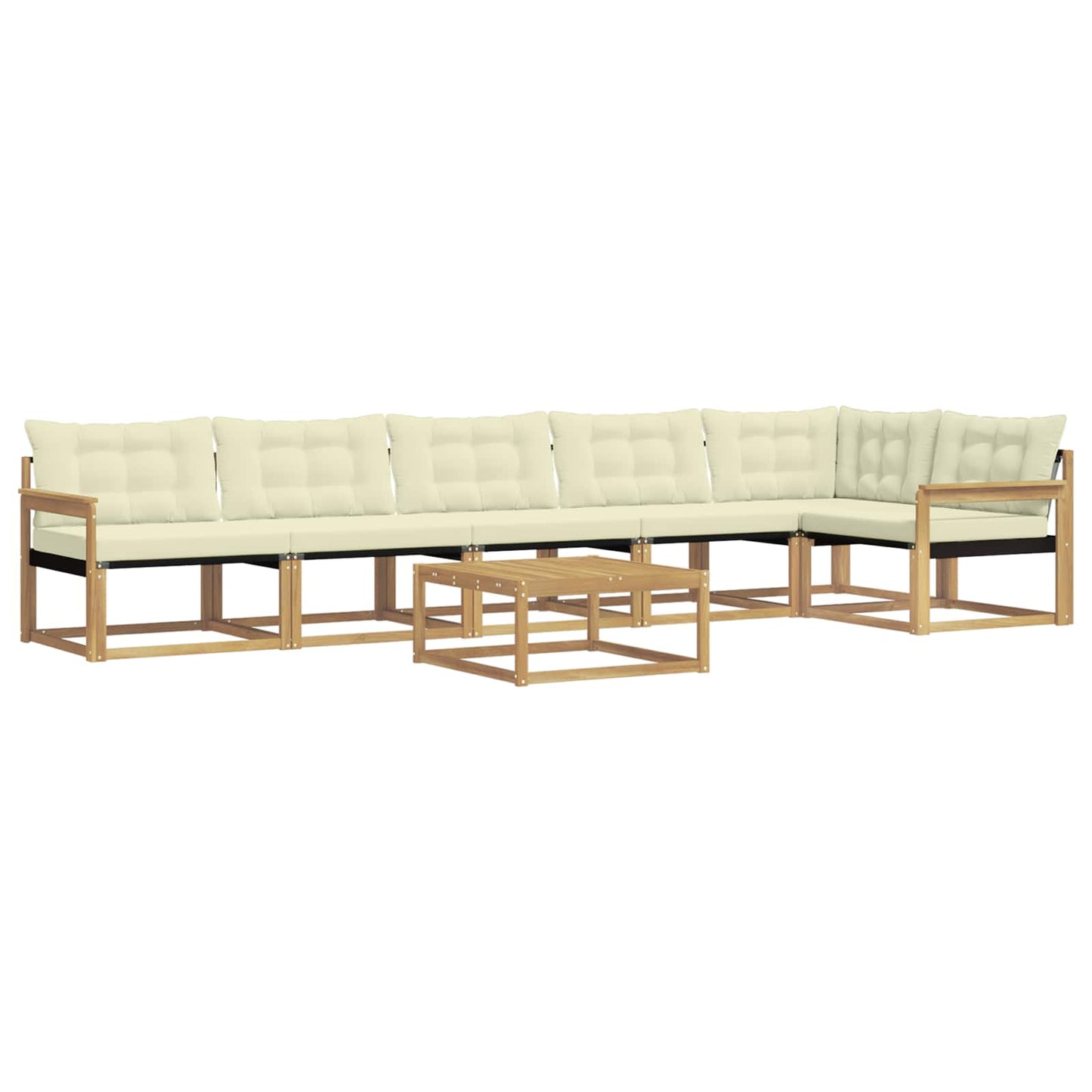 Outdoor-Sofagarnitur 7 pcs Weiß und Creme 79 x 79 x 37 cm