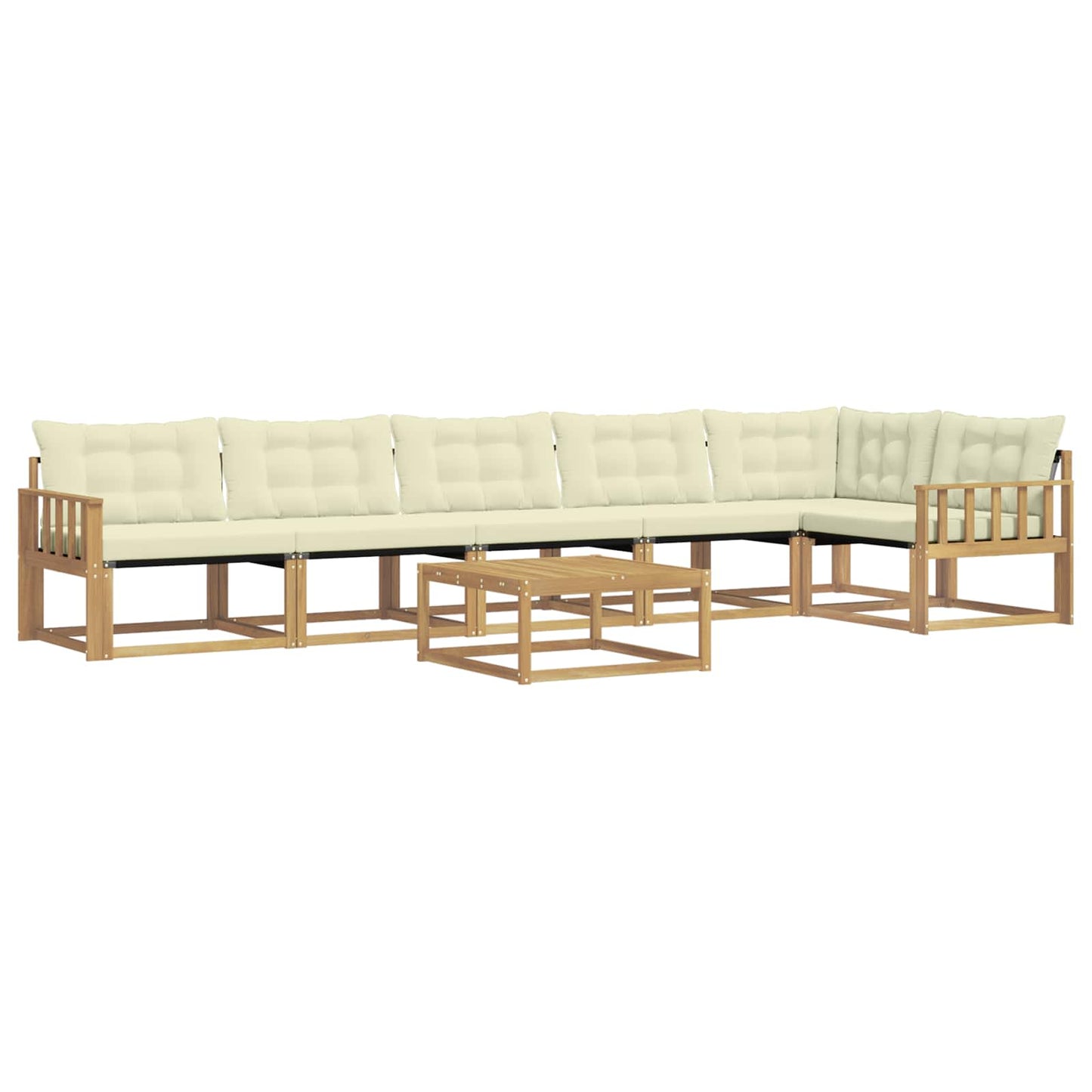 Outdoor-Sofagarnitur 7 pcs Weiß und Creme 79 x 79 x 37 cm