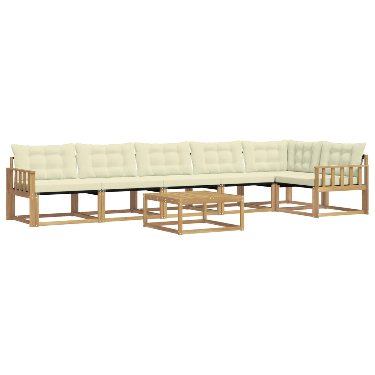 Outdoor-Sofagarnitur 7 stk. Weiß und Creme