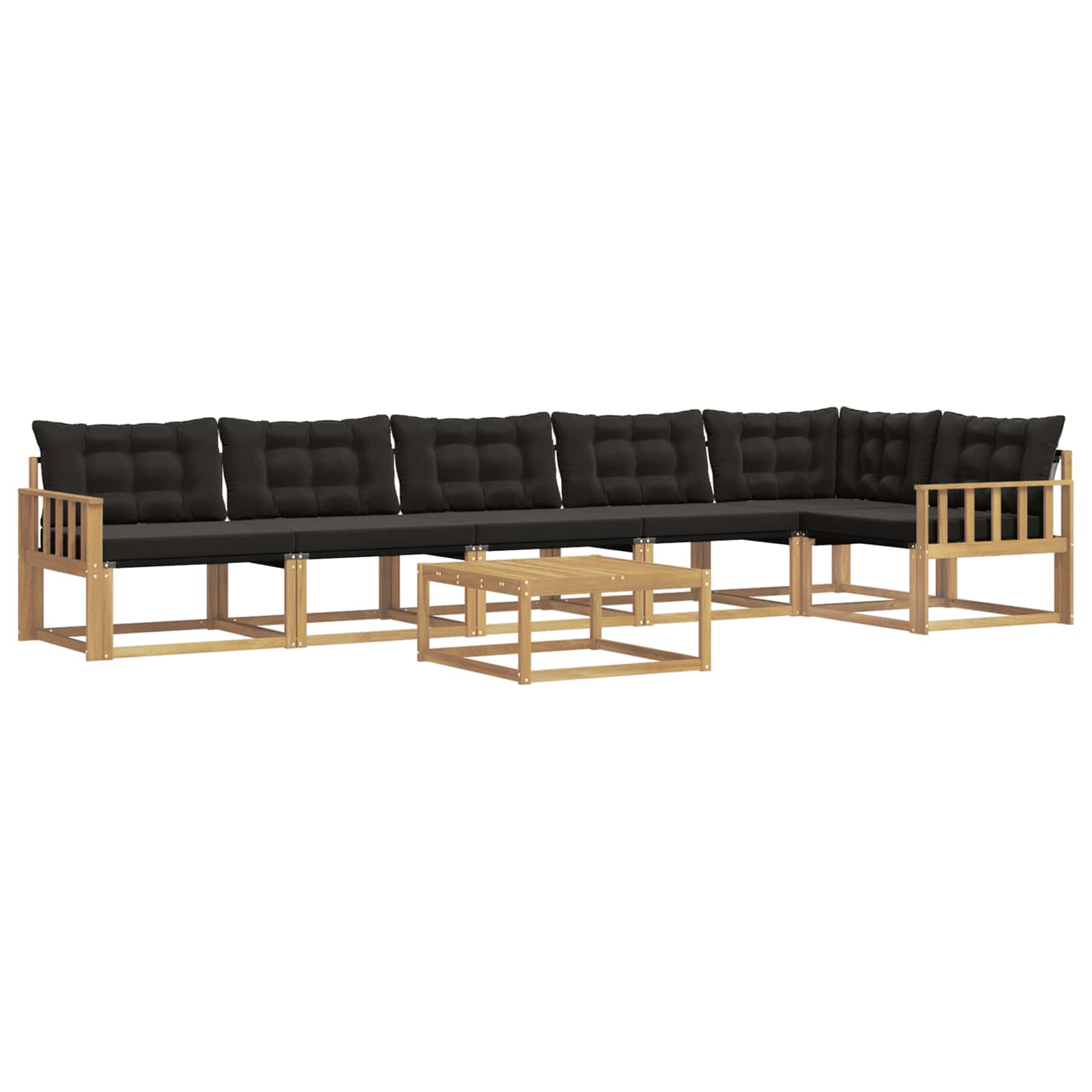 Outdoor-Sofagarnitur 7 pcs Weiß und Schwarz 79 x 79 x 37 cm