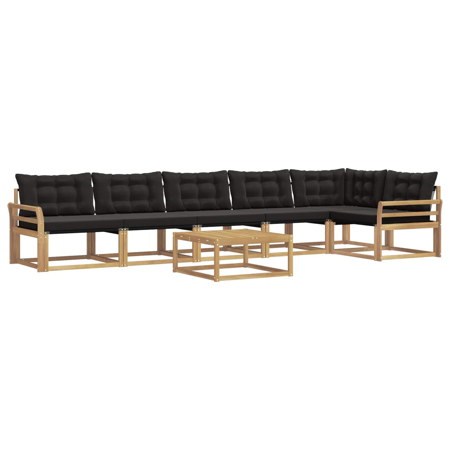 Outdoor-Sofagarnitur 7 pcs Weiß und Schwarz 79 x 79 x 37 cm