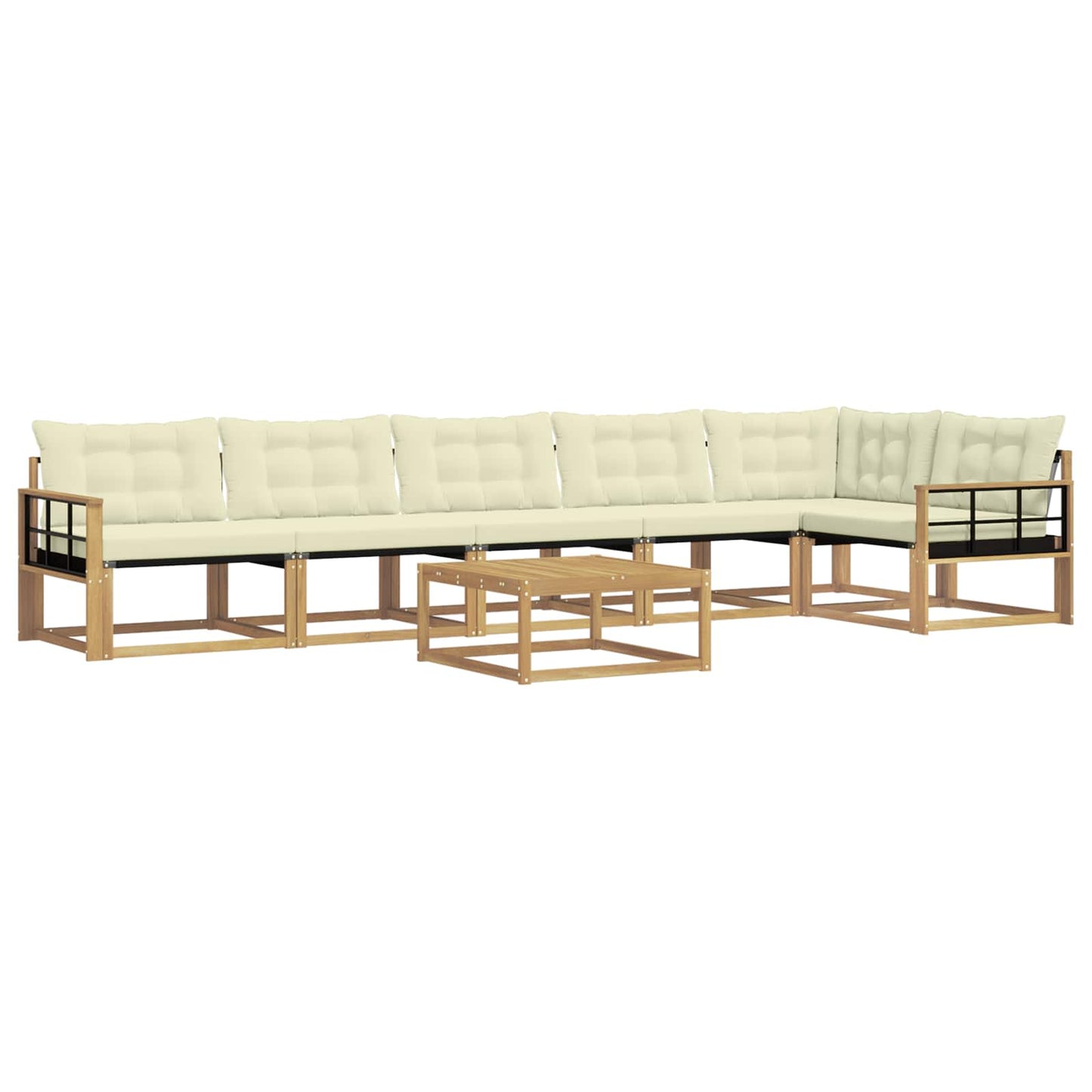 Outdoor-Sofagarnitur 7 pcs Weiß und Creme 79 x 79 x 37 cm
