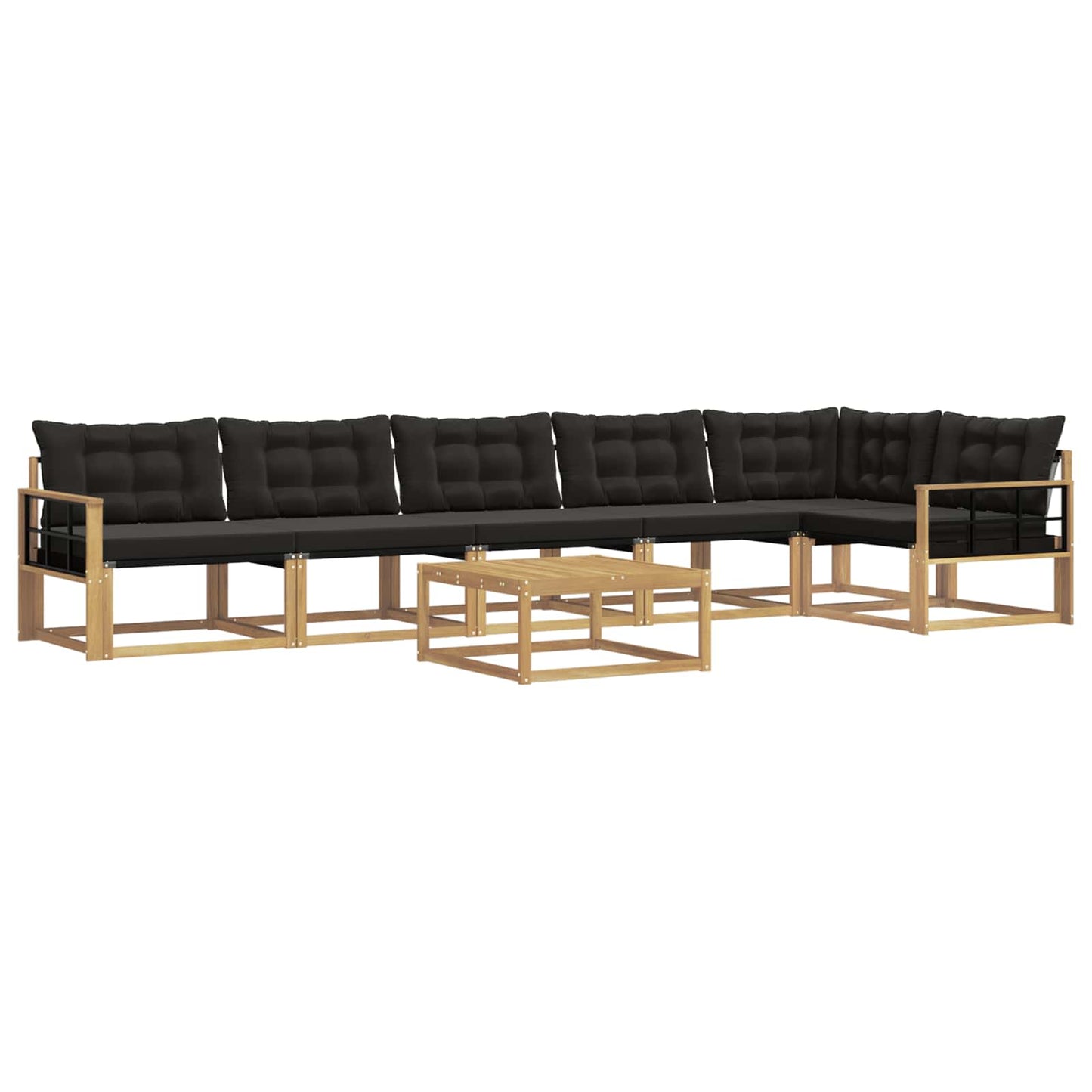 Outdoor-Sofagarnitur 7 pcs Weiß und Schwarz 79 x 79 x 37 cm