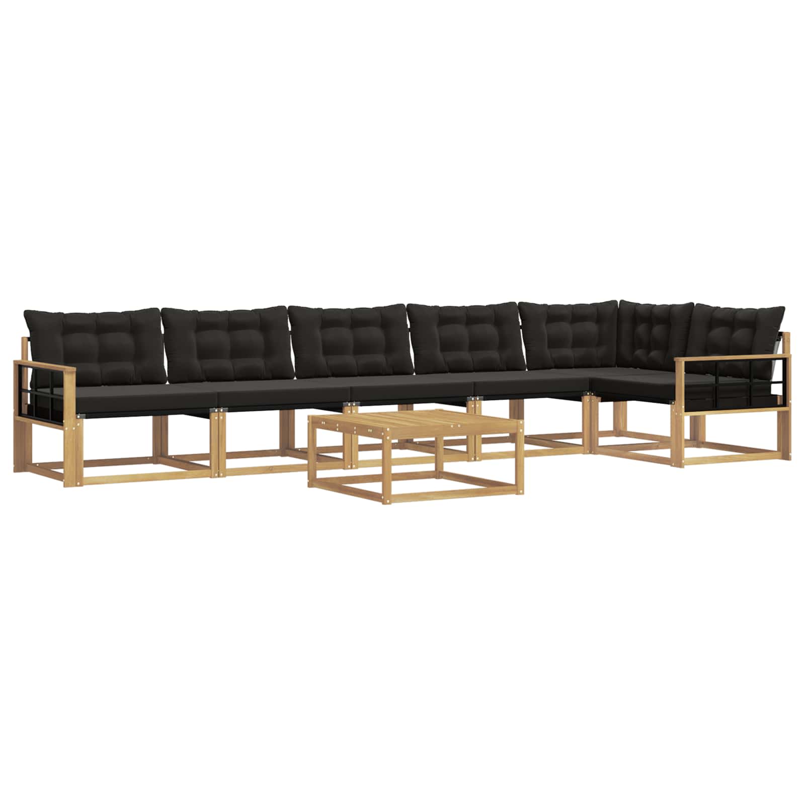 Outdoor-Sofagarnitur 7 pcs Weiß und Schwarz 79 x 79 x 37 cm