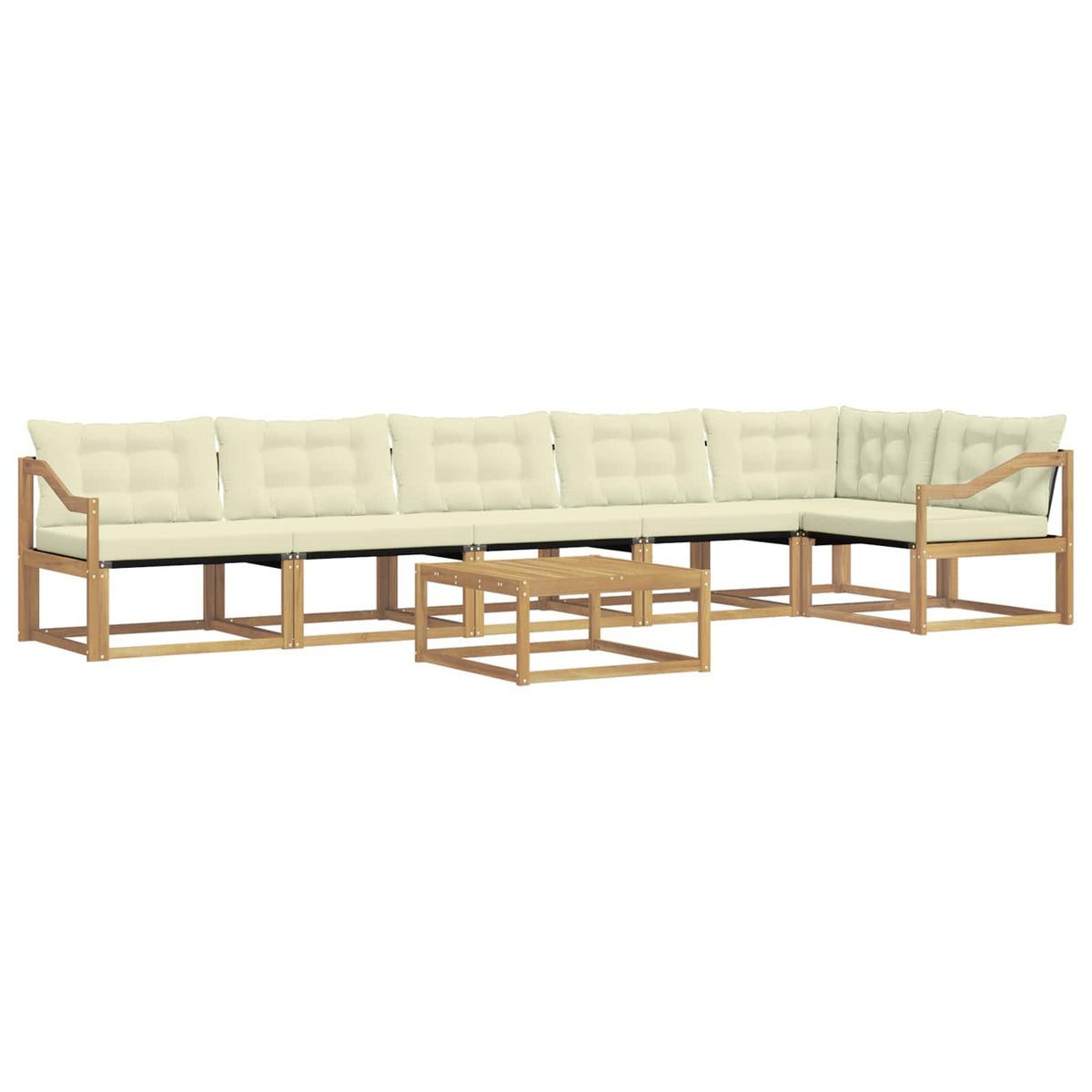 Outdoor-Sofagarnitur 7 stk. Weiß und Creme