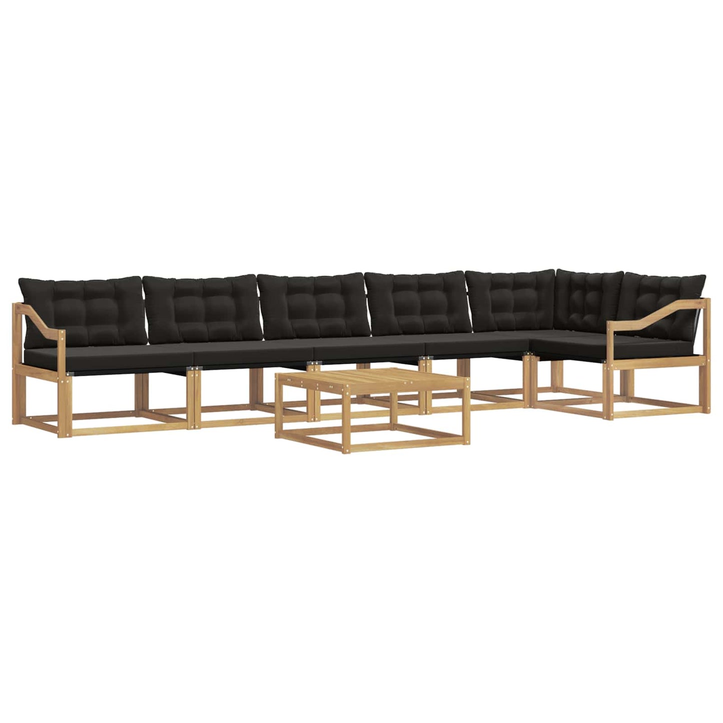 Outdoor-Sofagarnitur 7 pcs Weiß und Schwarz 79 x 79 x 37 cm