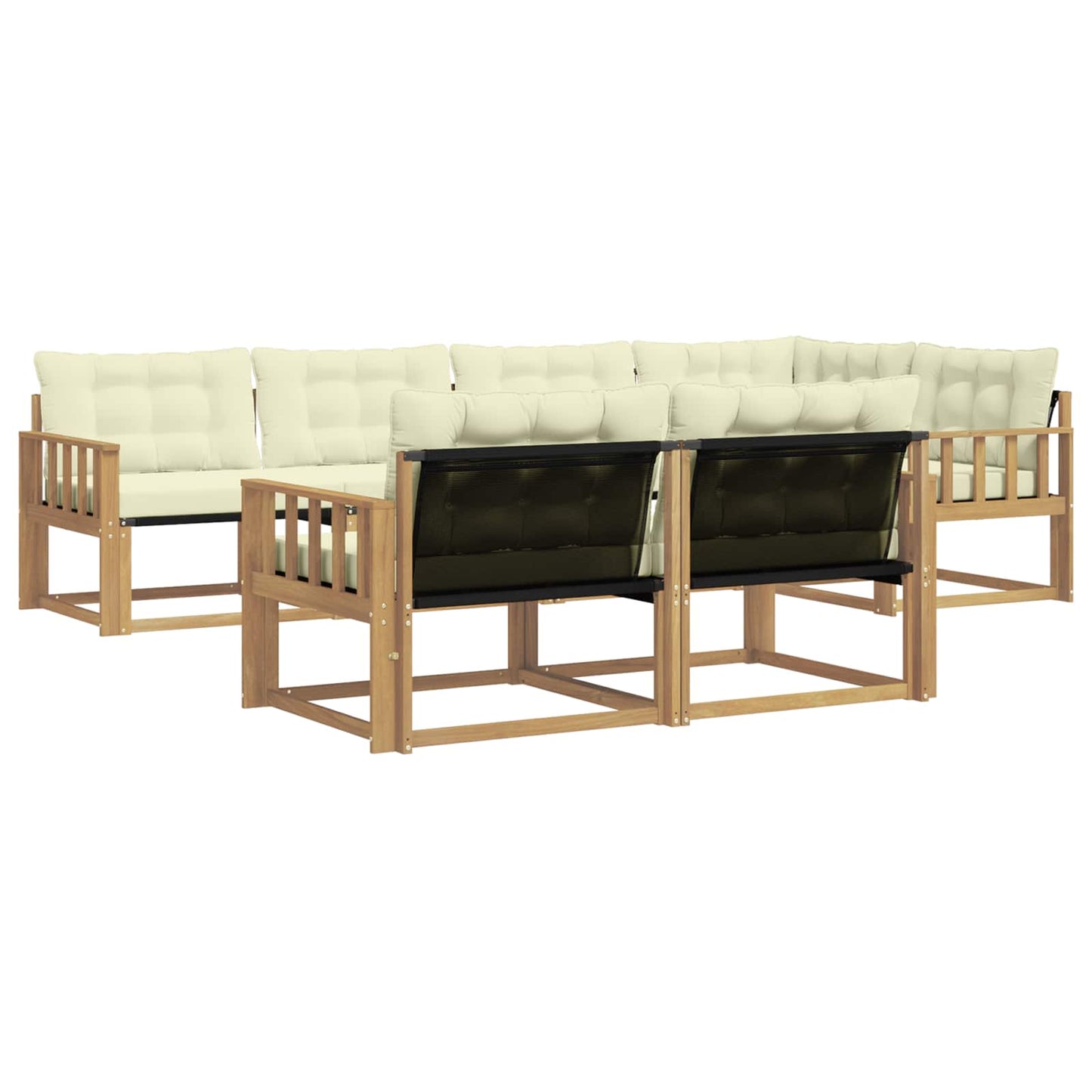 Outdoor-Sofagarnitur mit Kissen 7 pcs Weiß und Creme