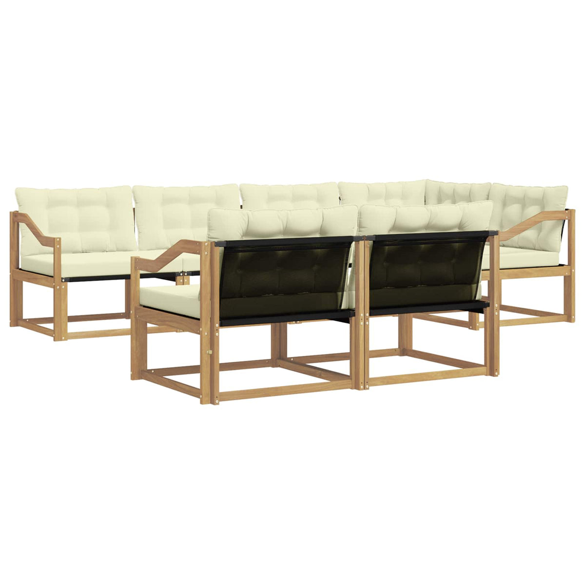 Outdoor-Sofagarnitur 7 stk. Weiß und Creme