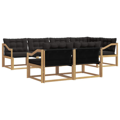 Outdoor-Sofagarnitur 7 stk. Weiß und Schwarz