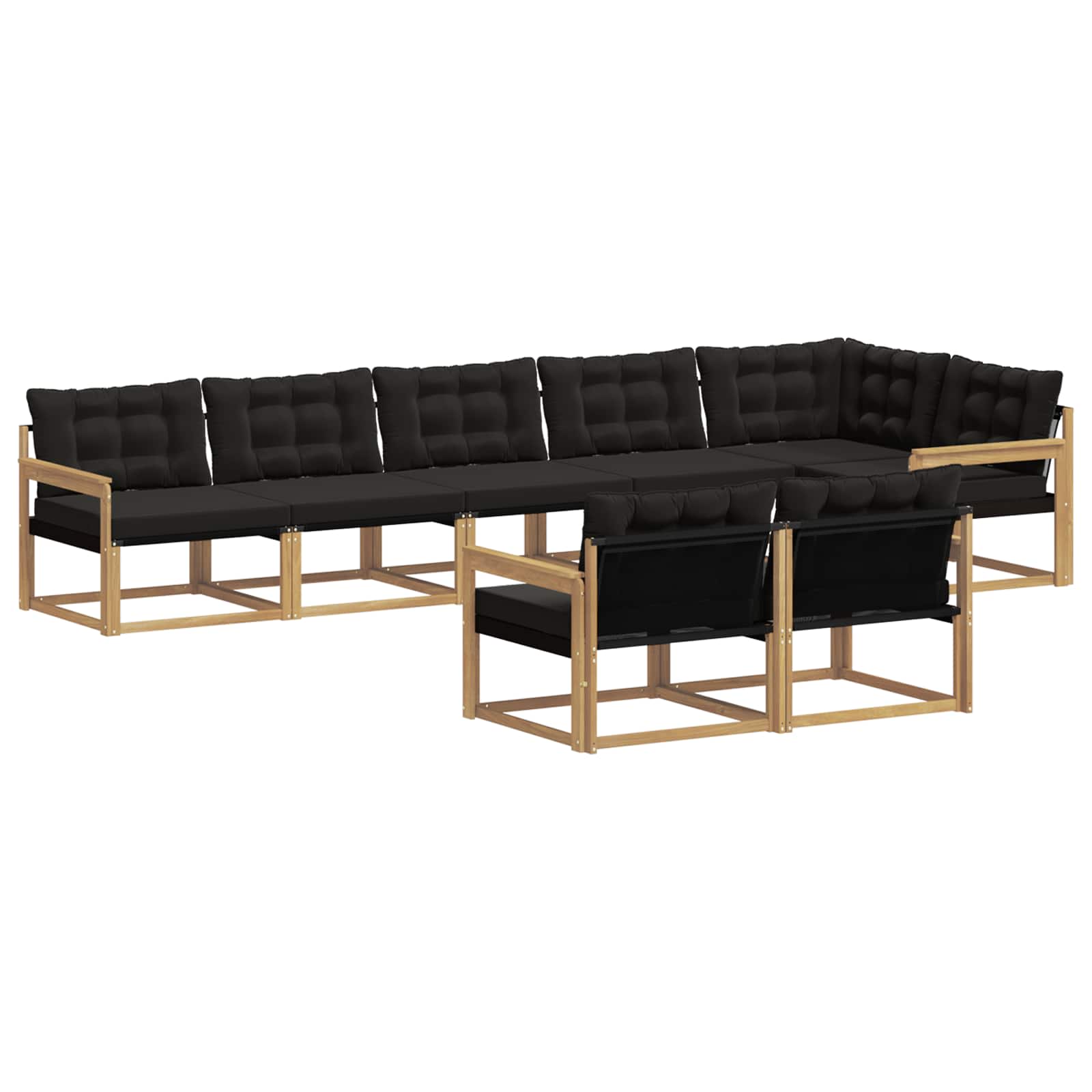 Outdoor-Sofagarnitur mit Kissen 8 pcs Weiß und Schwarz