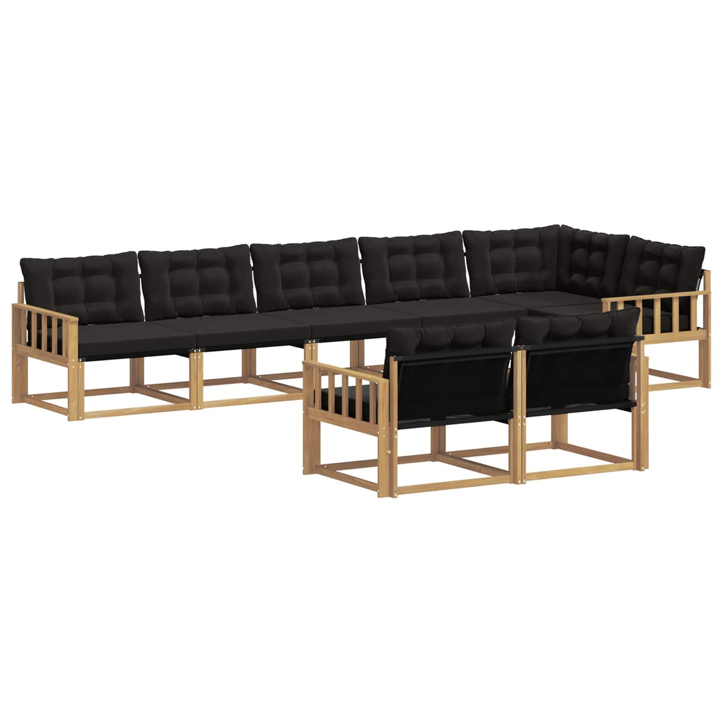 Outdoor-Sofagarnitur mit Kissen 8 pcs Weiß und Schwarz