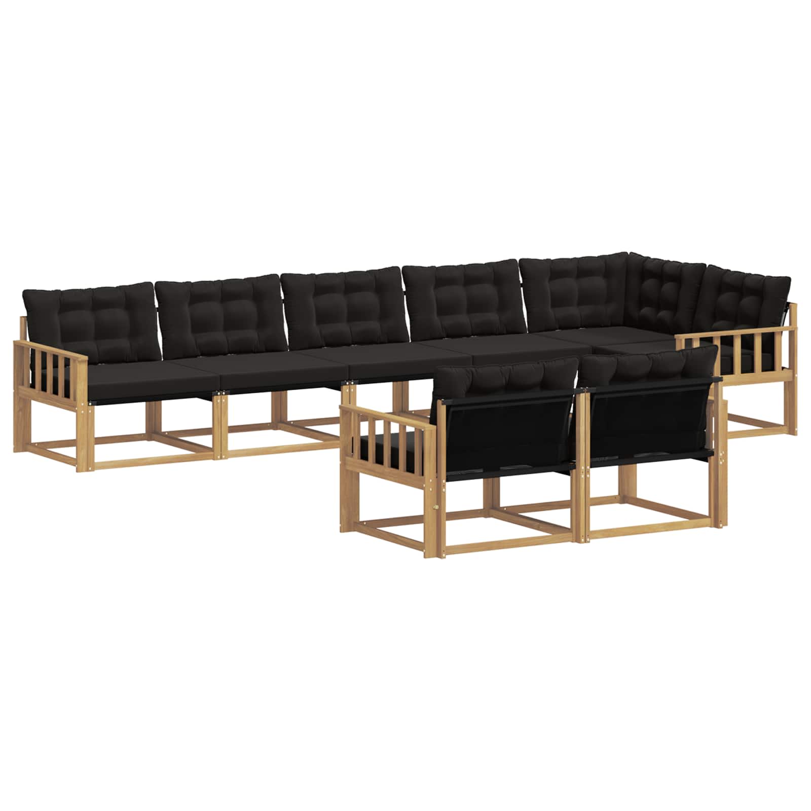 Outdoor-Sofagarnitur mit Kissen 8 pcs Weiß und Schwarz