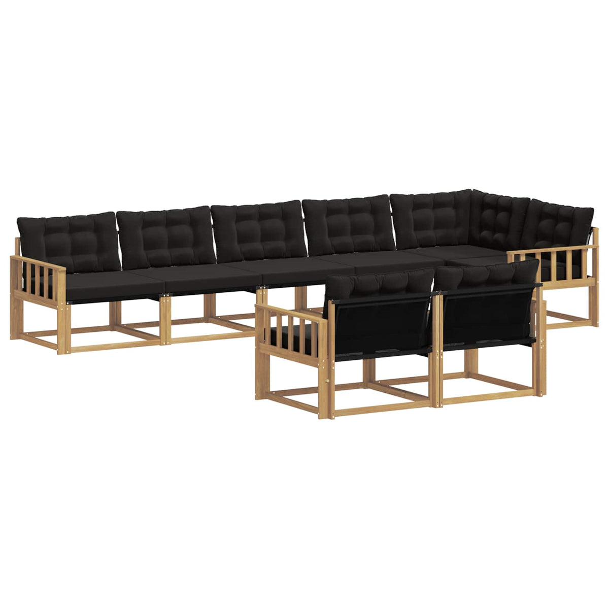 Outdoor-Sofagarnitur 8 stk. Weiß und Schwarz