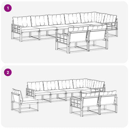 Outdoor-Sofagarnitur 8 stk. Weiß und Creme