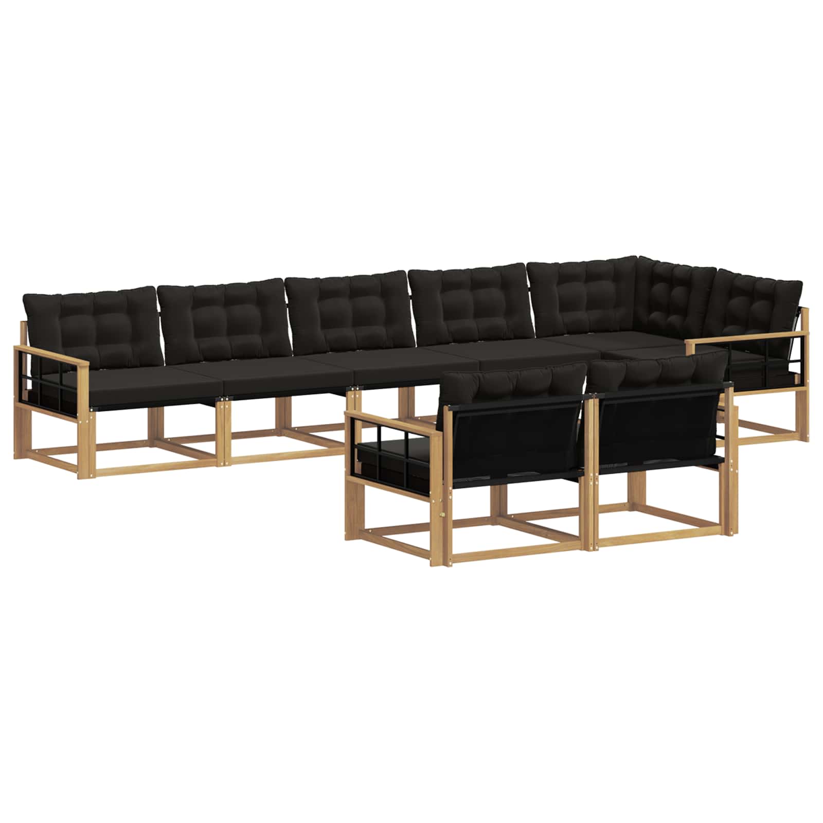 Outdoor-Sofagarnitur mit Kissen 8 pcs Weiß und Schwarz