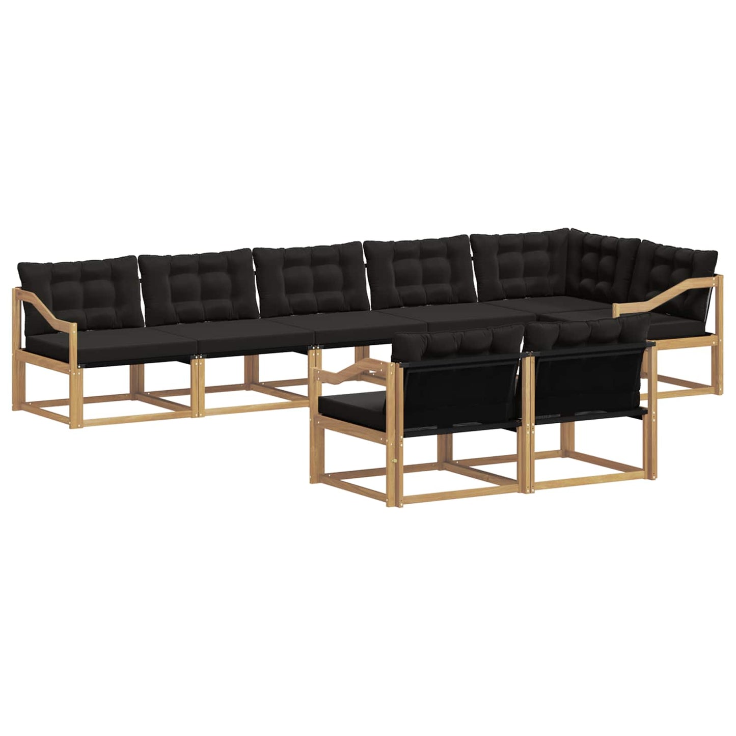 Outdoor-Sofagarnitur mit Kissen 8 pcs Weiß und Schwarz