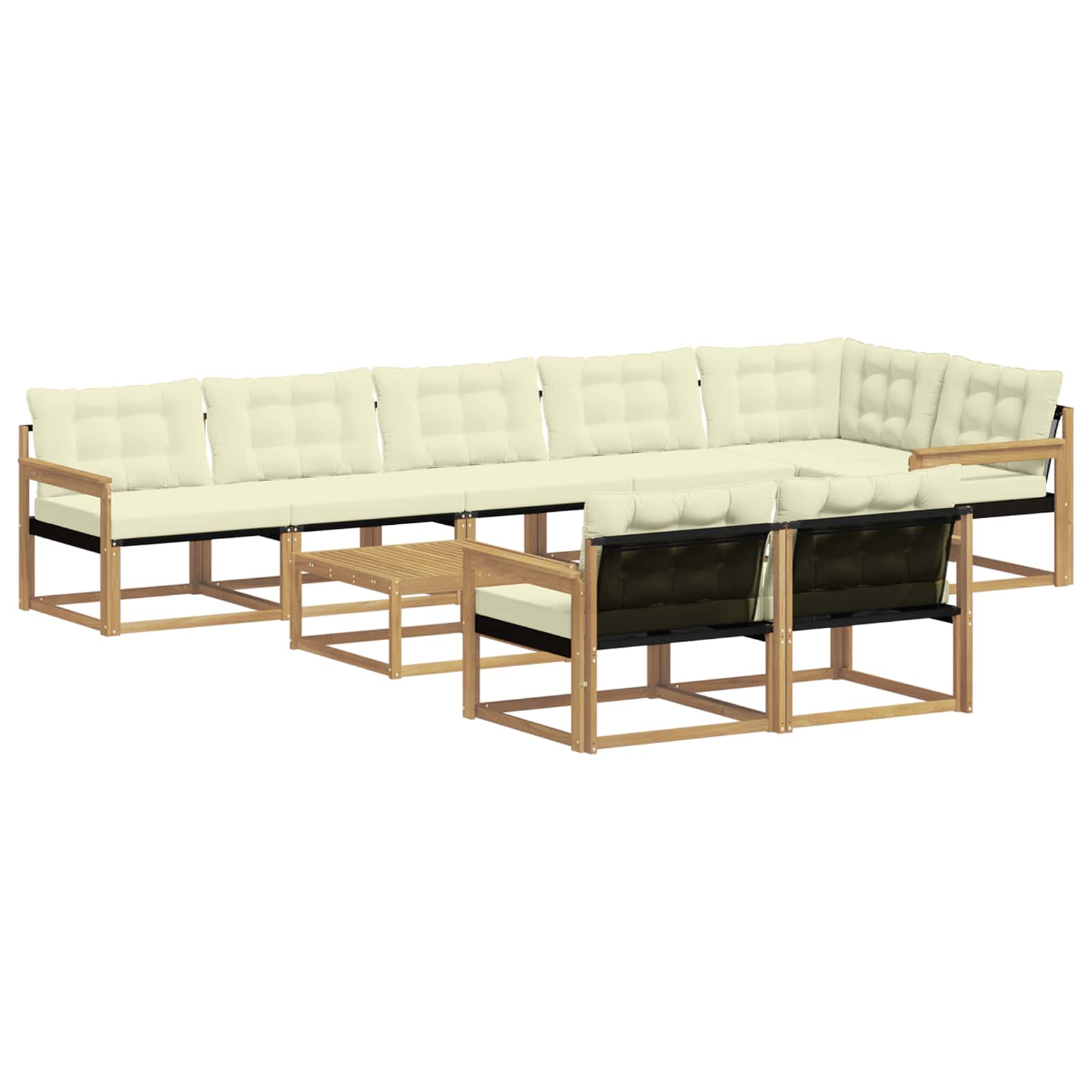 Outdoor-Sofagarnitur 9 pcs Weiß und Creme 79 x 79 x 37 cm
