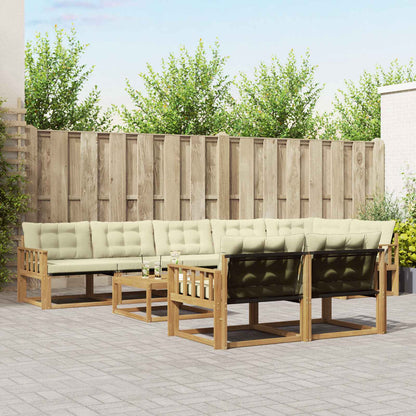 Outdoor-Sofagarnitur 9 stk. Weiß und Creme