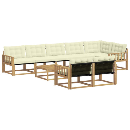 Outdoor-Sofagarnitur 9 stk. Weiß und Creme