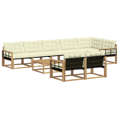Outdoor-Sofagarnitur 9 stk. Weiß und Creme