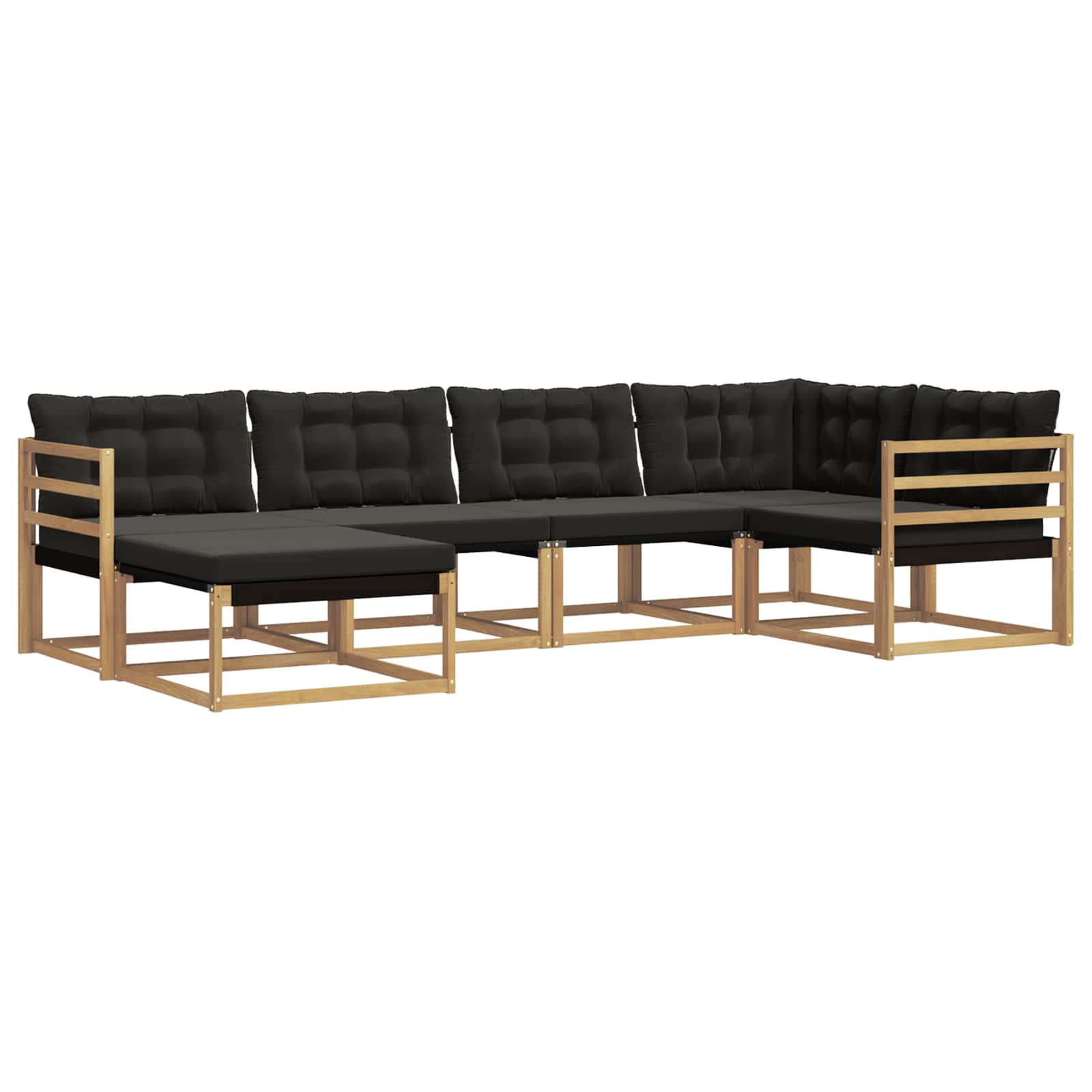 Outdoor-Sofagarnitur mit Kissen 6 pcs Weiß und Schwarz