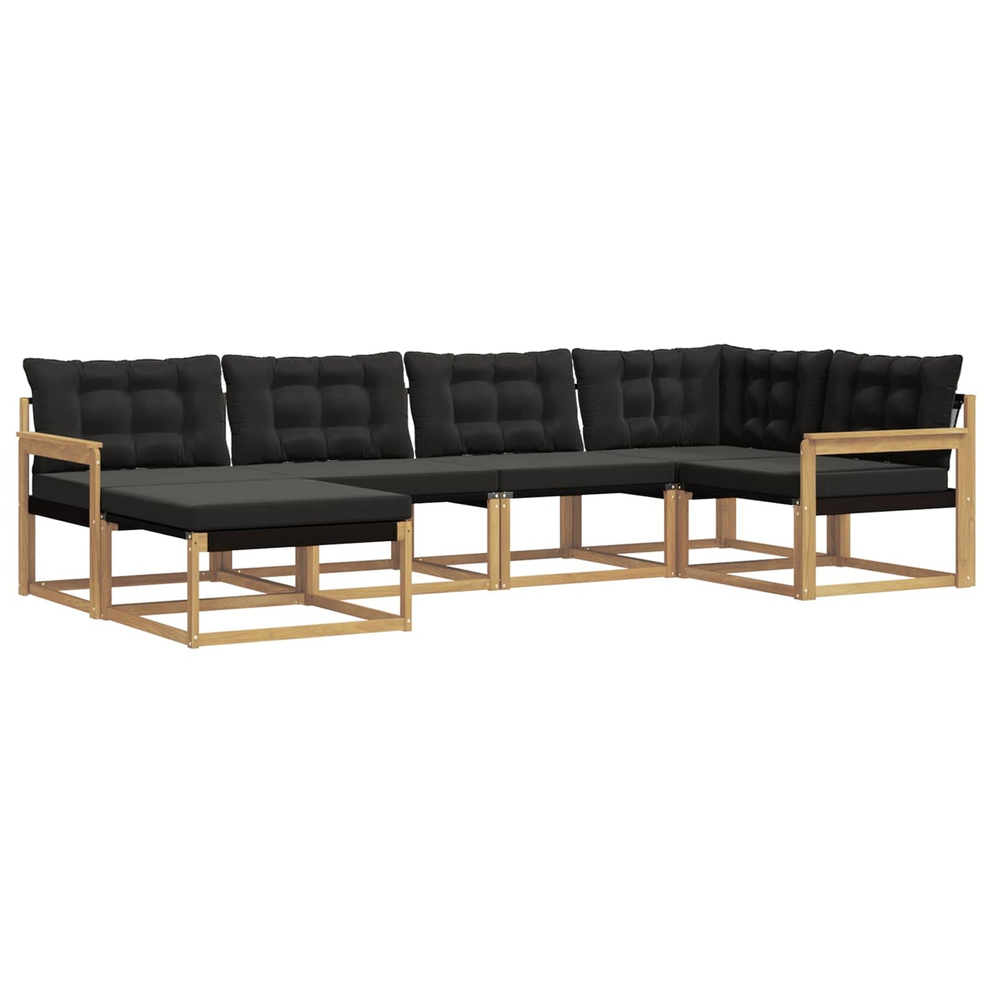 Outdoor-Sofagarnitur mit Kissen 6 pcs Weiß und Schwarz