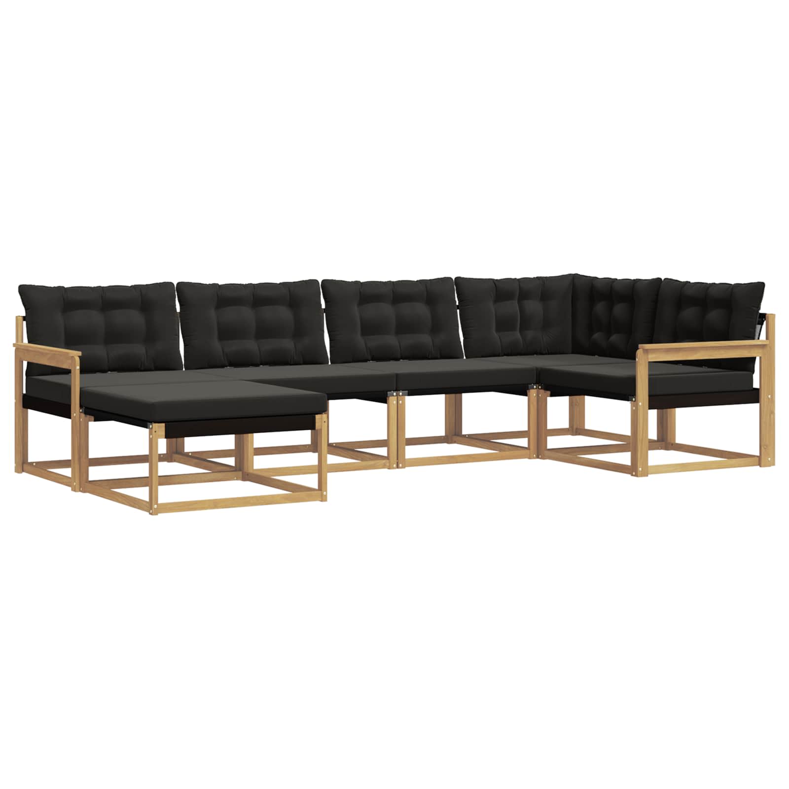 Outdoor-Sofagarnitur mit Kissen 6 pcs Weiß und Schwarz