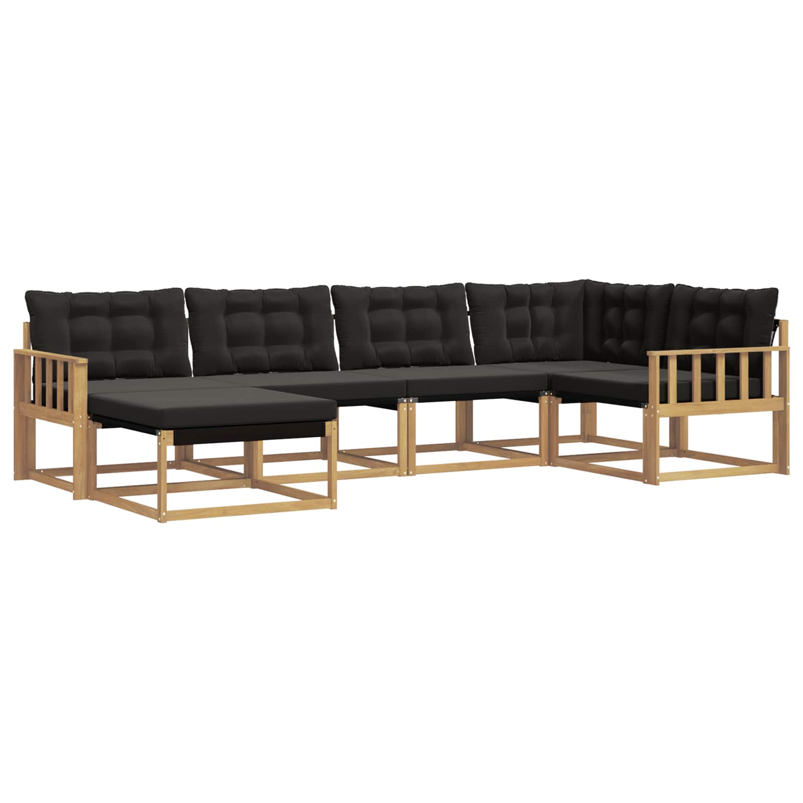 Outdoor-Sofagarnitur mit Kissen 6 pcs Weiß und Schwarz