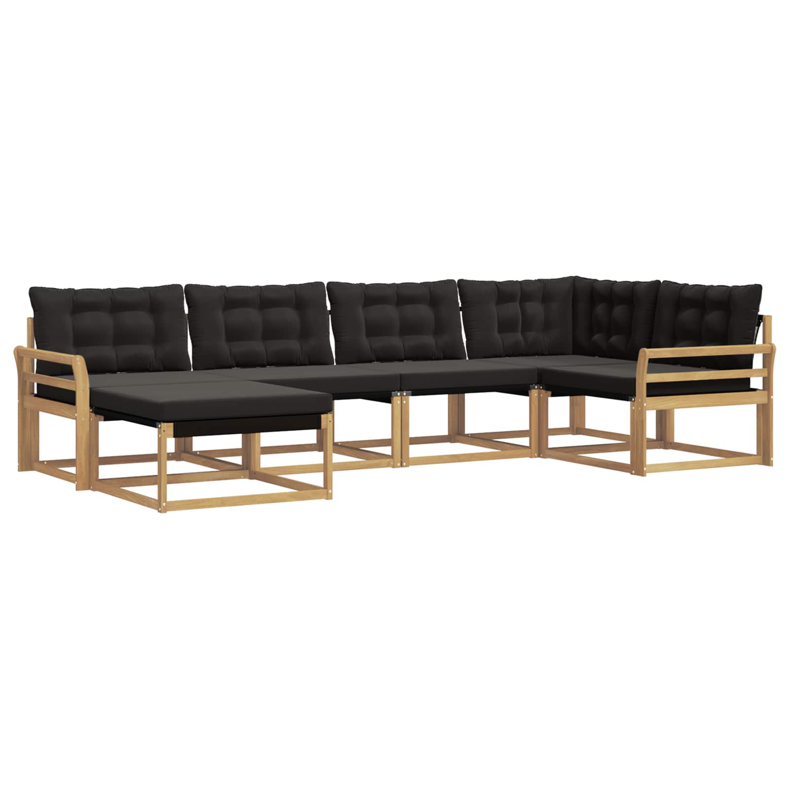 Outdoor-Sofagarnitur mit Kissen 6 pcs Weiß und Schwarz