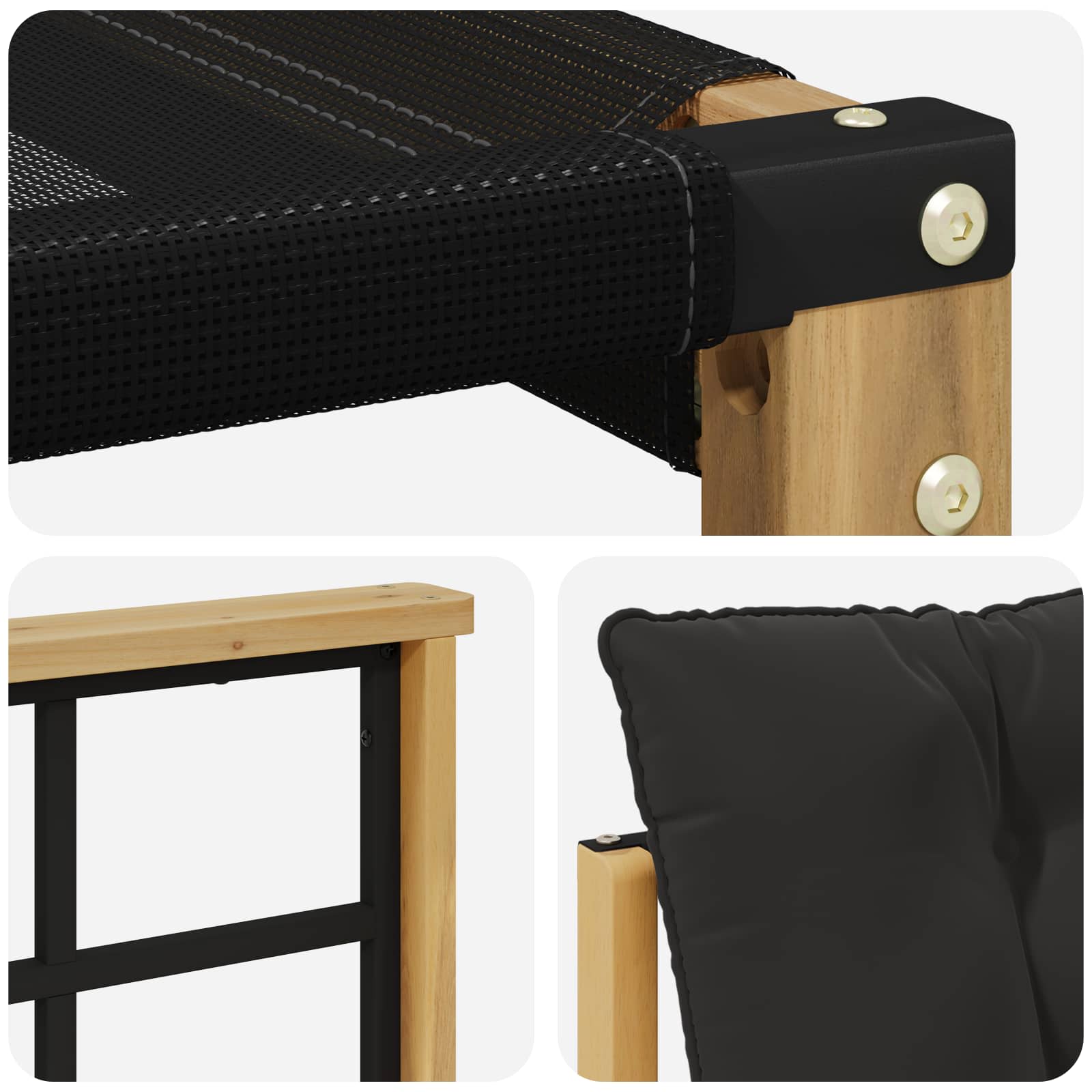 Outdoor-Sofagarnitur mit Kissen 6 pcs Weiß und Schwarz