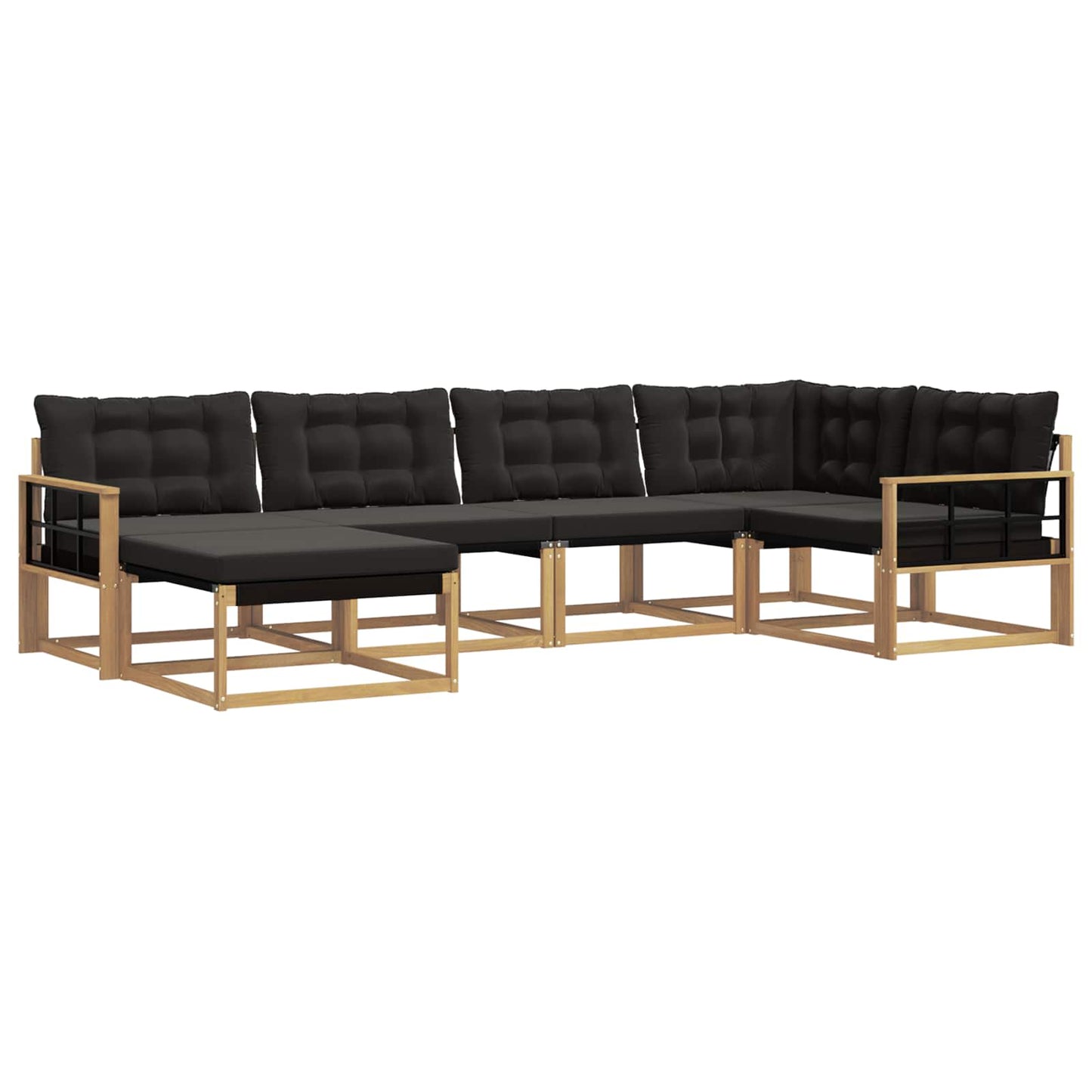 Outdoor-Sofagarnitur mit Kissen 6 pcs Weiß und Schwarz