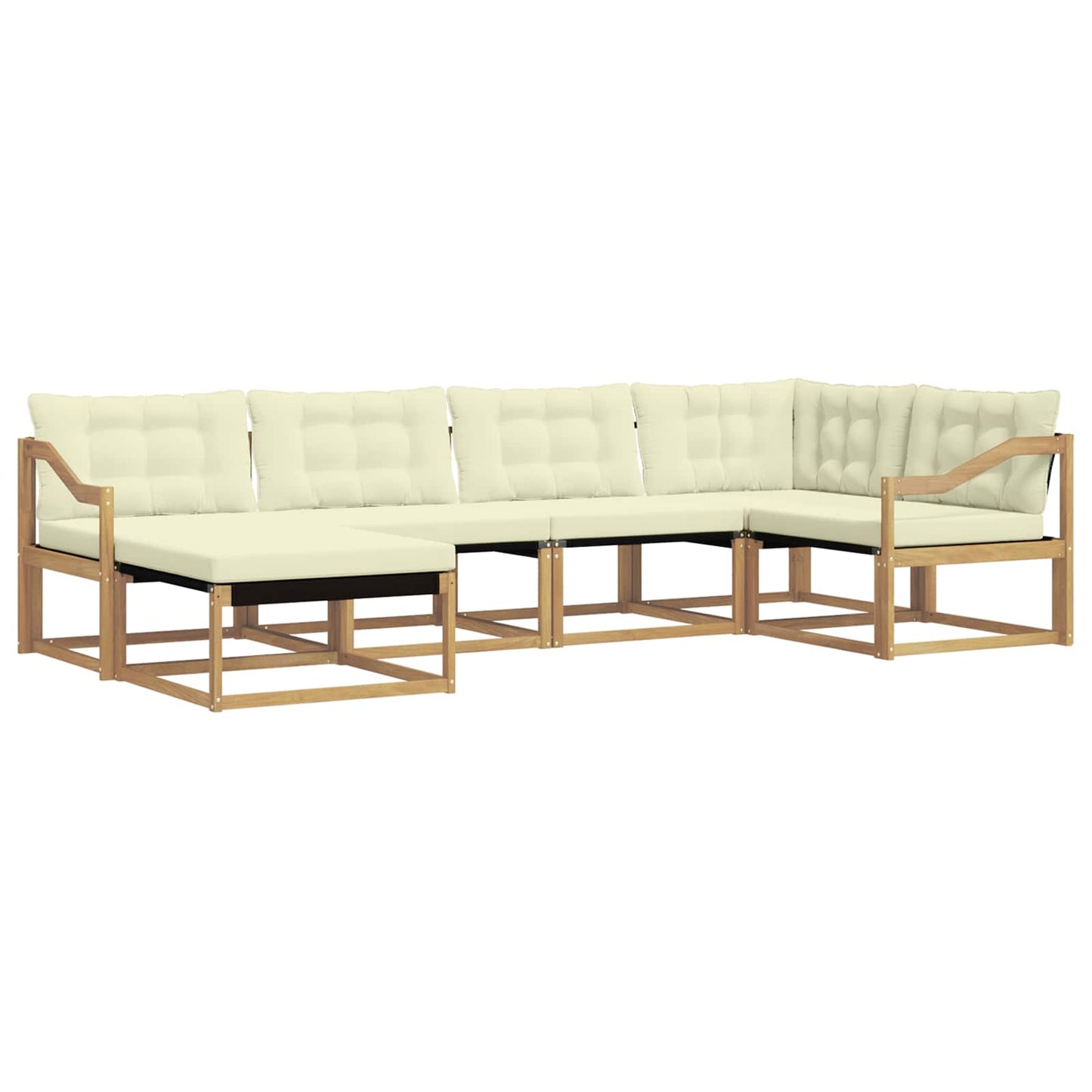 Outdoor-Sofagarnitur mit Kissen 6 pcs Weiß und Creme