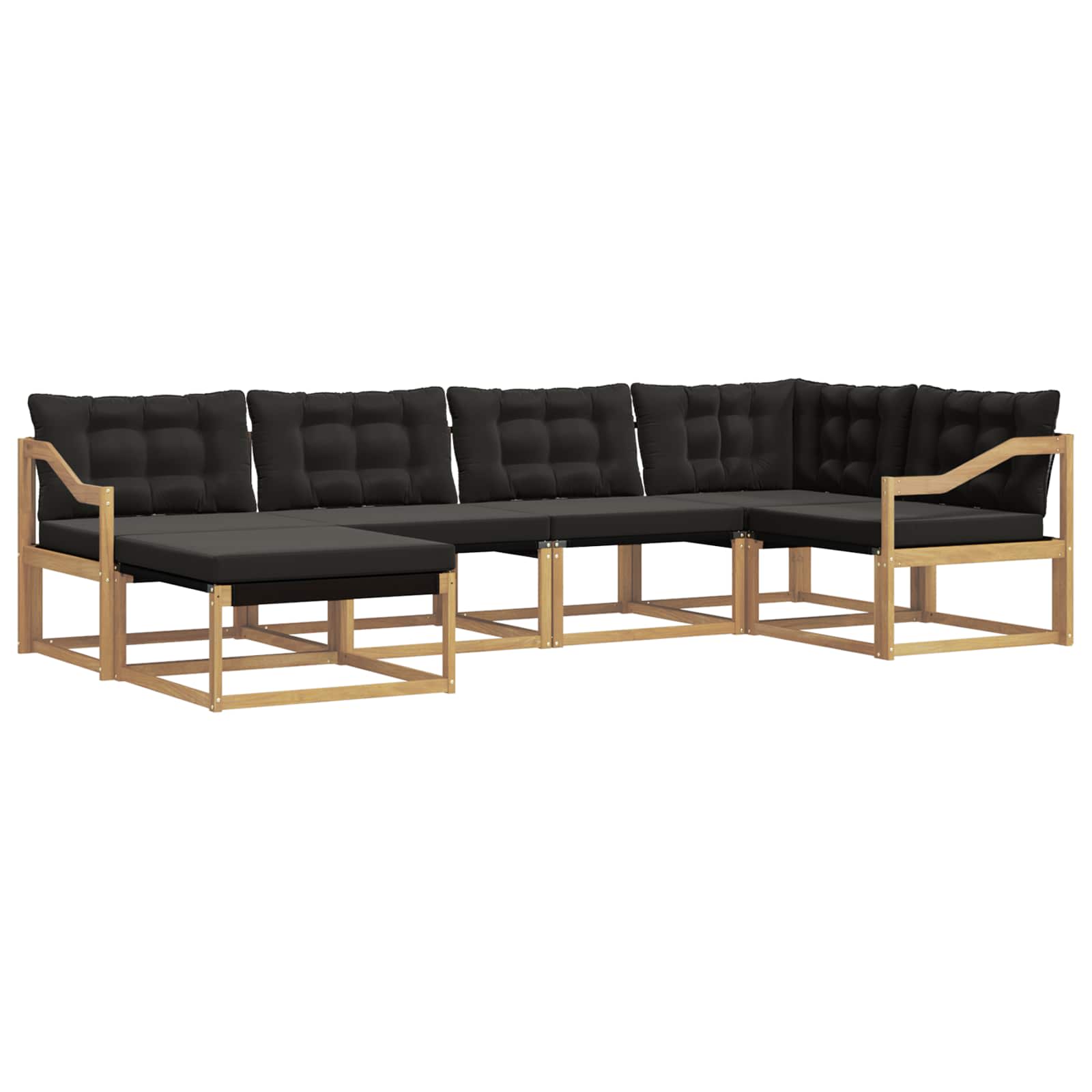 Outdoor-Sofagarnitur mit Kissen 6 pcs Weiß und Schwarz