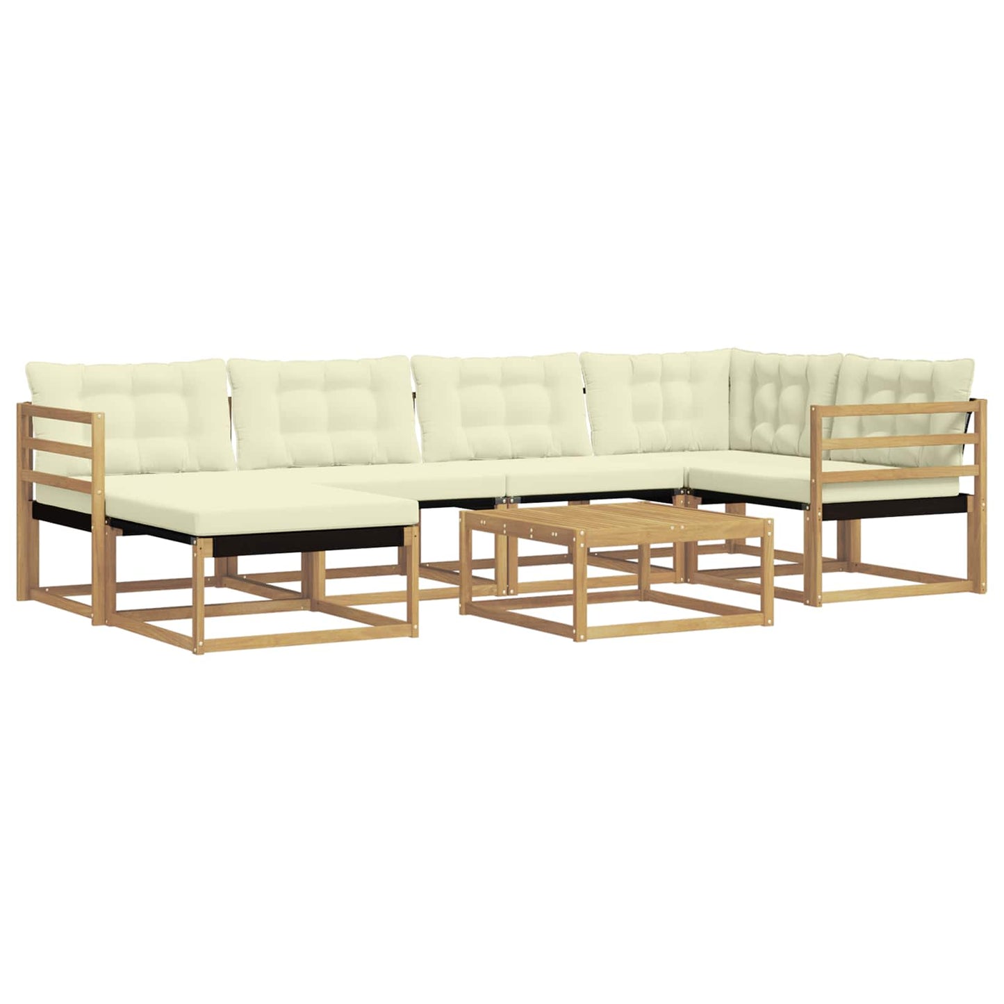 Outdoor-Sofagarnitur 7 pcs Weiß und Creme 79 x 79 x 37 cm